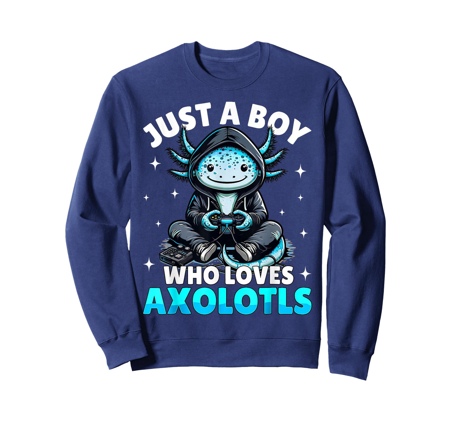 Just A Boy Who Loves Axolotls Kids Boys Cute Gamer T-Shirt