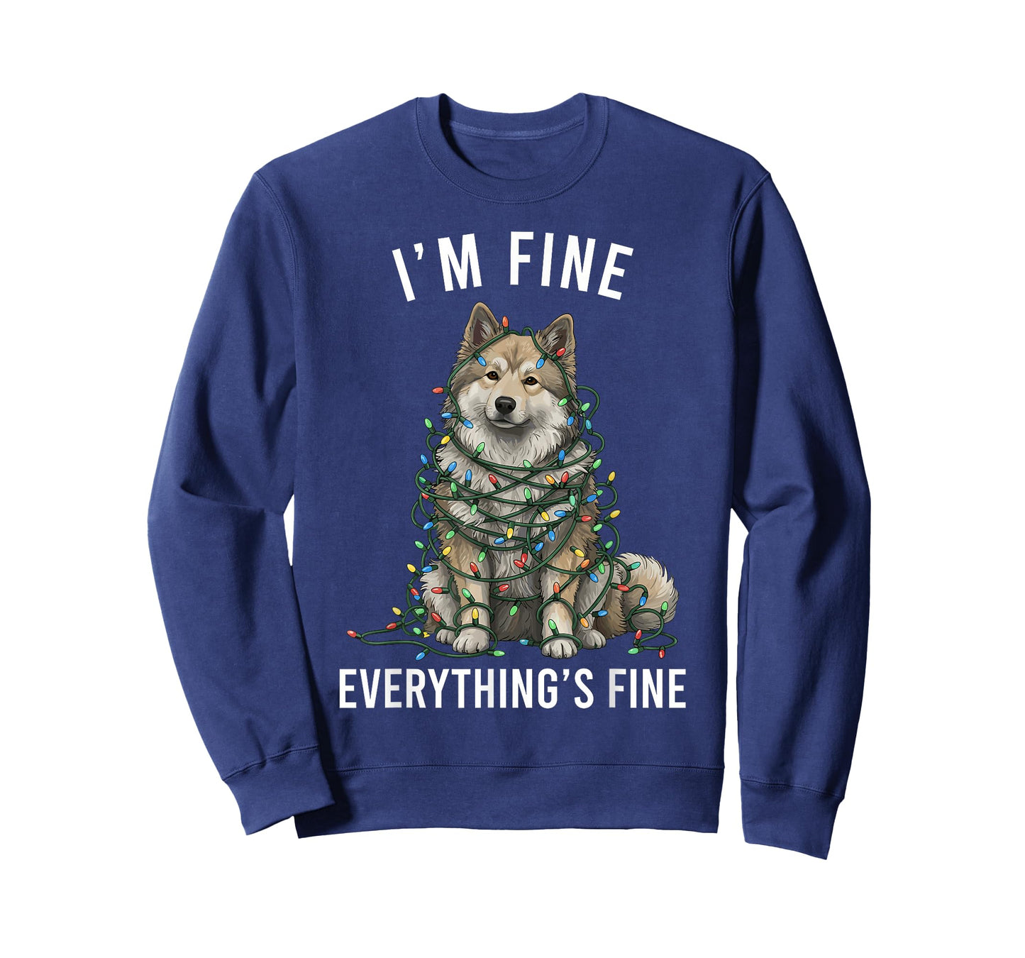 Keeshond Christmas I'm Fine Everything is Fine T-Shirt