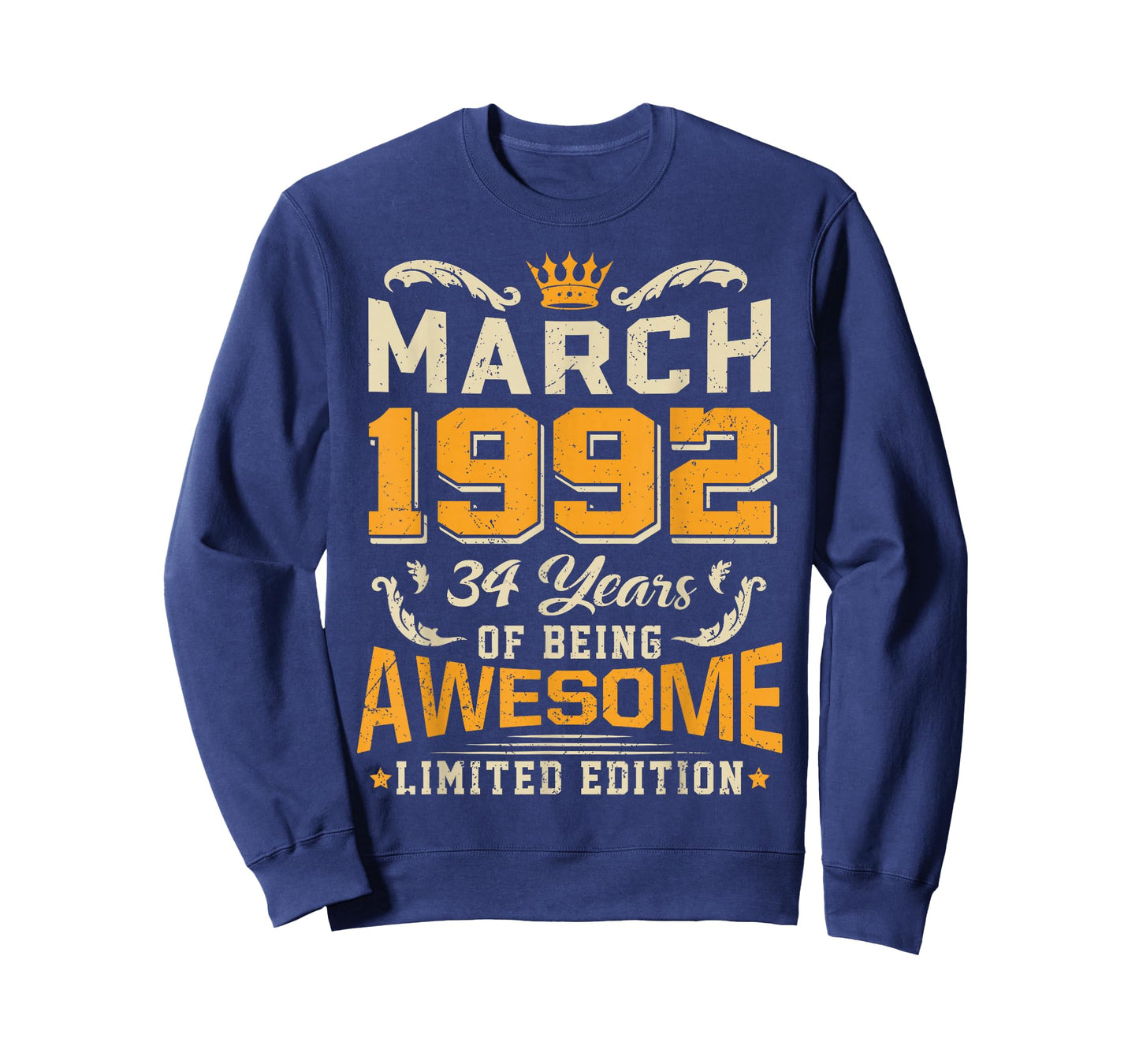 March 1992 Vintage 34 Years Awesome 34th Birthday Mar T-Shirt