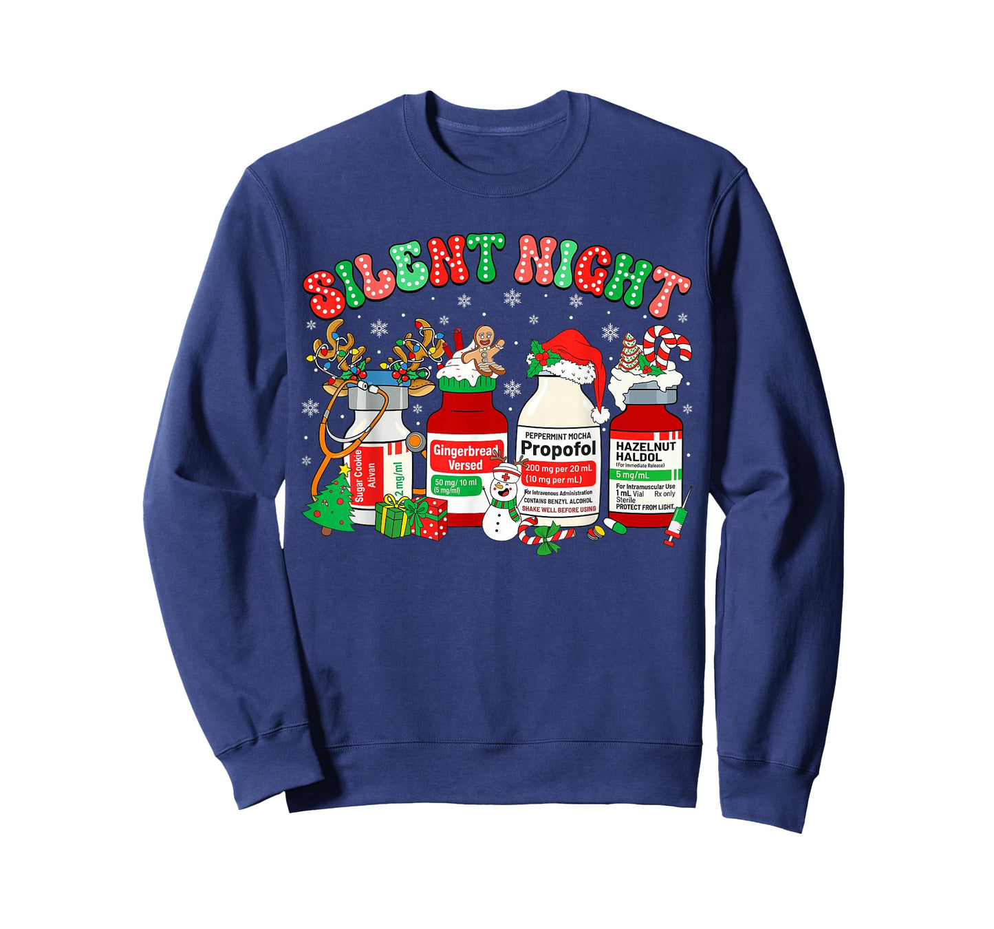 Retro Propofol Silent Night ER ED RN ICU Nurses Christmas T-Shirt