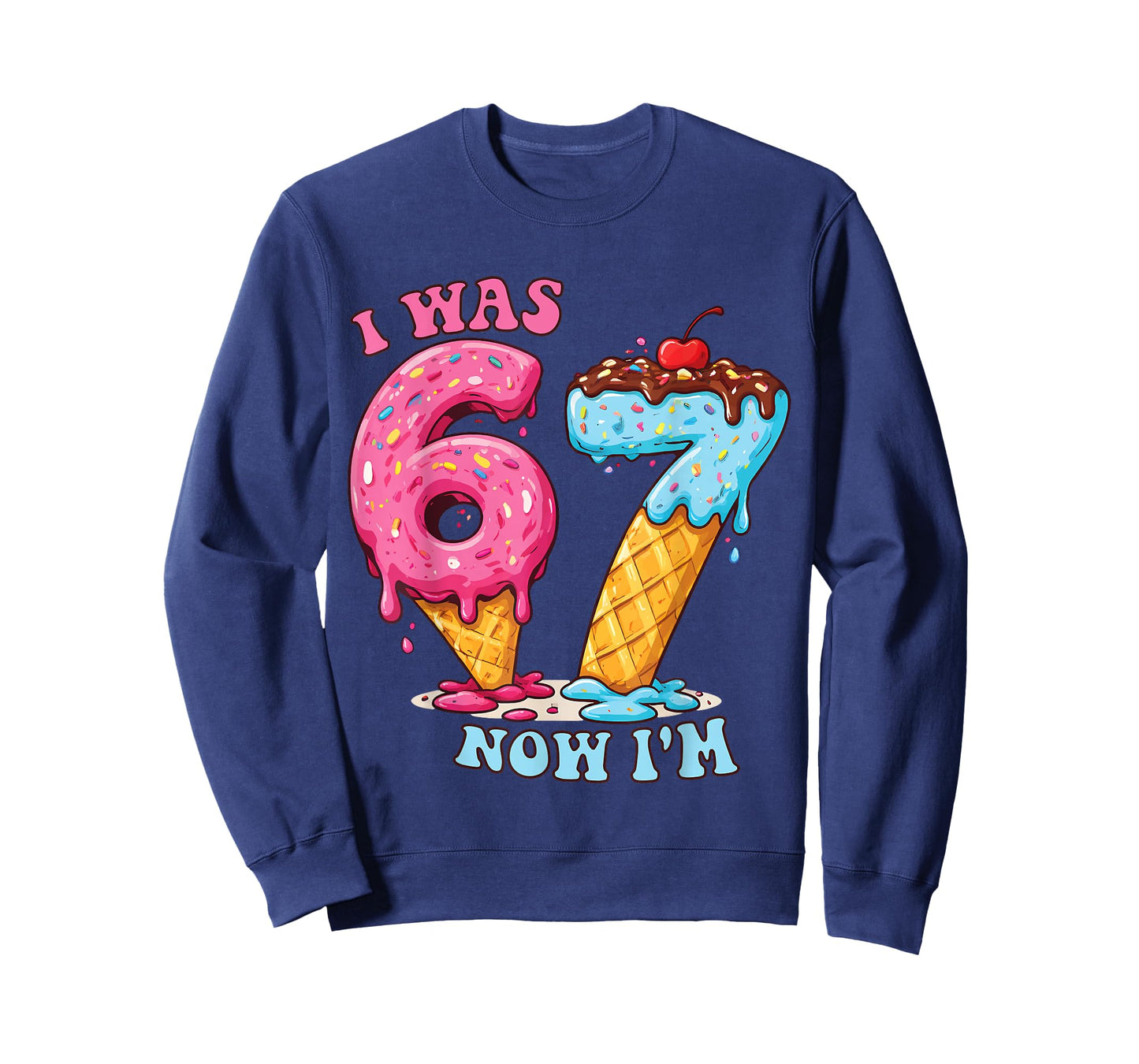 Ice Cream Donut Drip I was 6 Now Im 7th Birthday T-Shirt