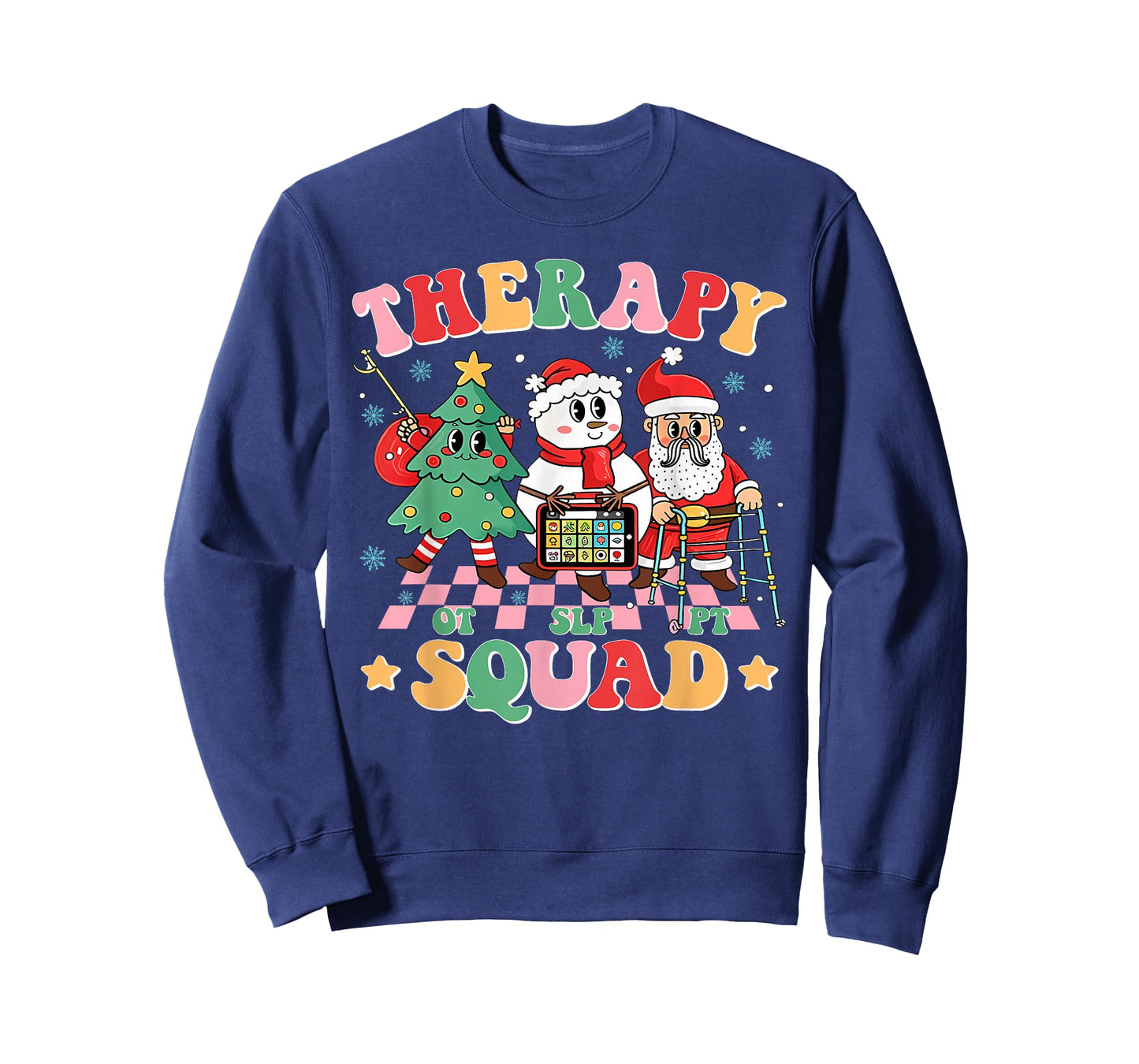 Therapy Squad SLP OT PT Christmas Funny Teacher Crew T-Shirt