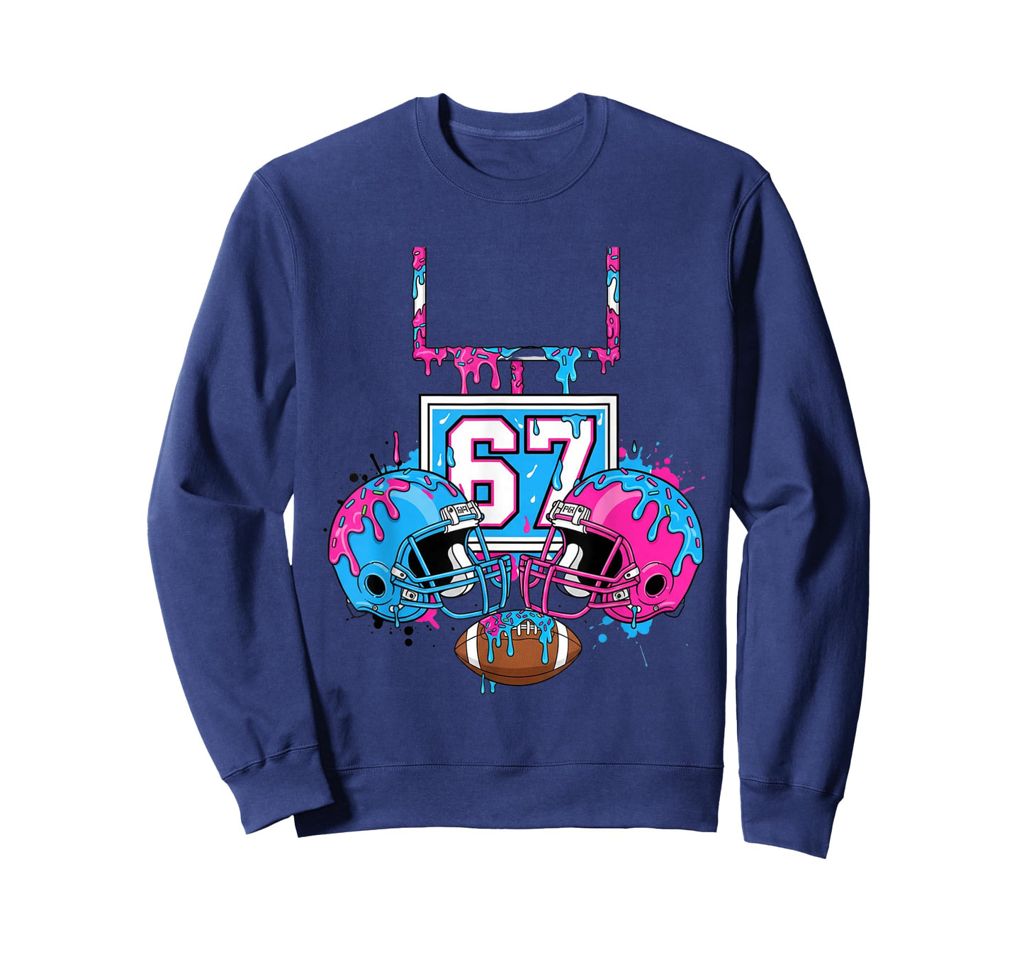 Funny 67 Football Ice Cream Drip 67th Sports Men & Women T-Shirt