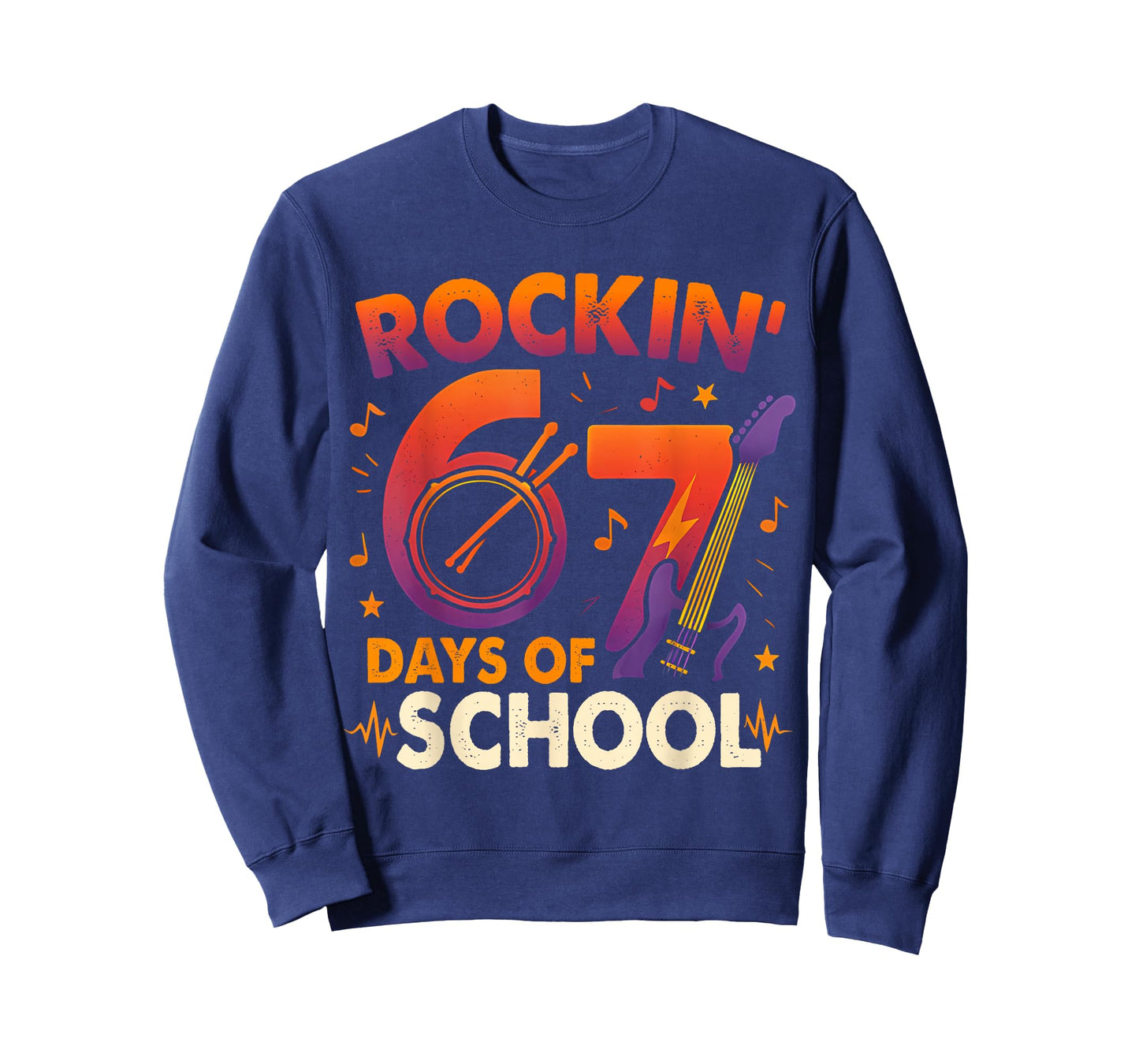 Rockin 67 Days of School Six Seven Teacher Student Music 6 7 T-Shirt