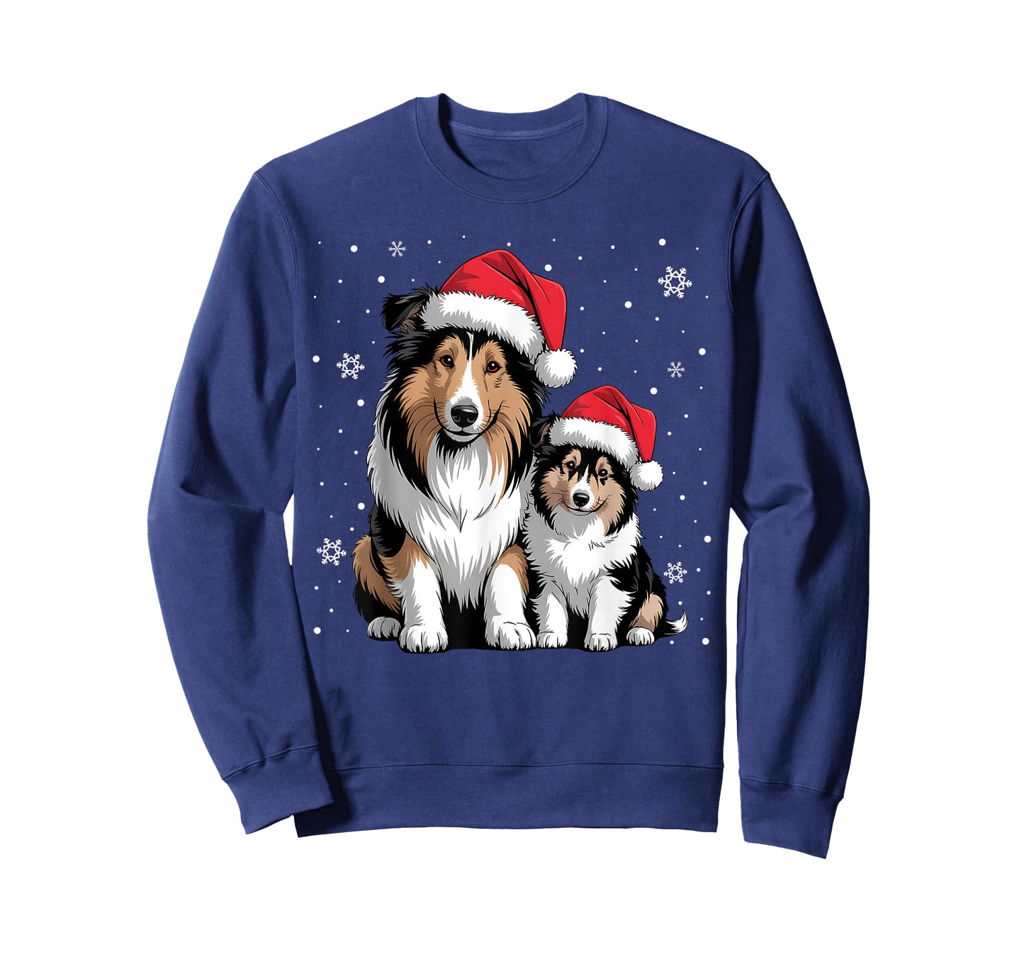 Christmas Rough Collie Dog Matching Pajama Santa Dog Lovers T-Shirt