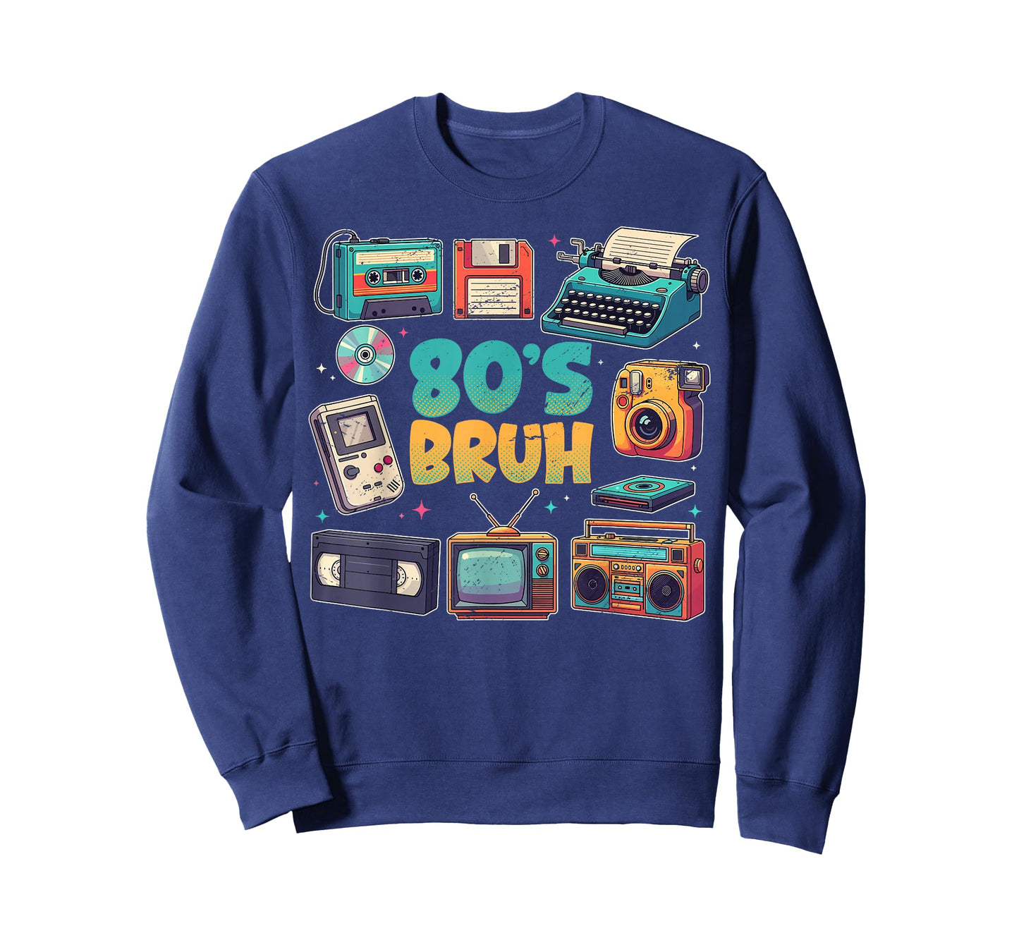 Funny Retro 80s Shirt for Boys Girls Kids Bruh Outfit T-Shirt