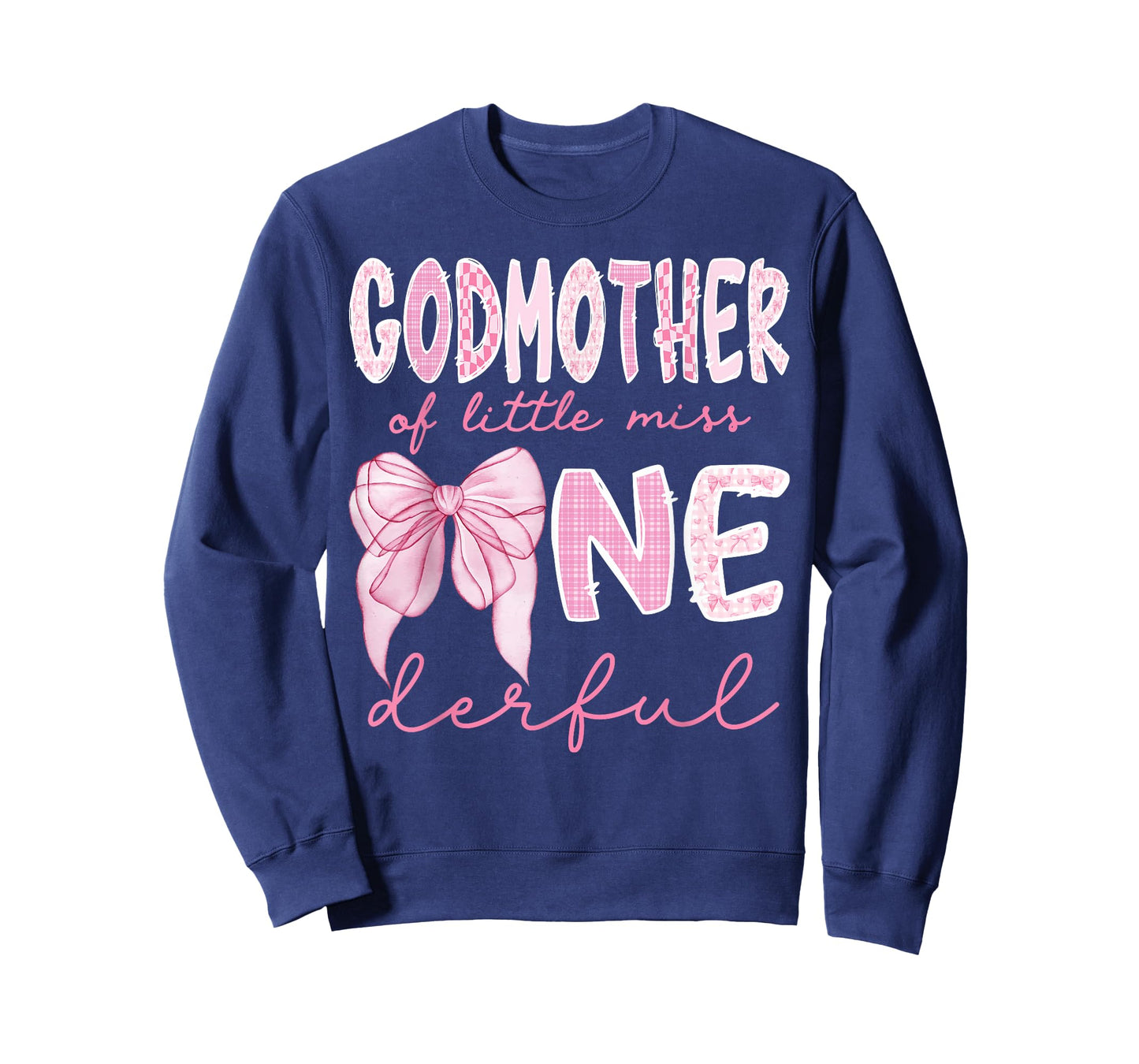 Godmother of Little Miss Onederful First Birthday Girl Bow T-Shirt