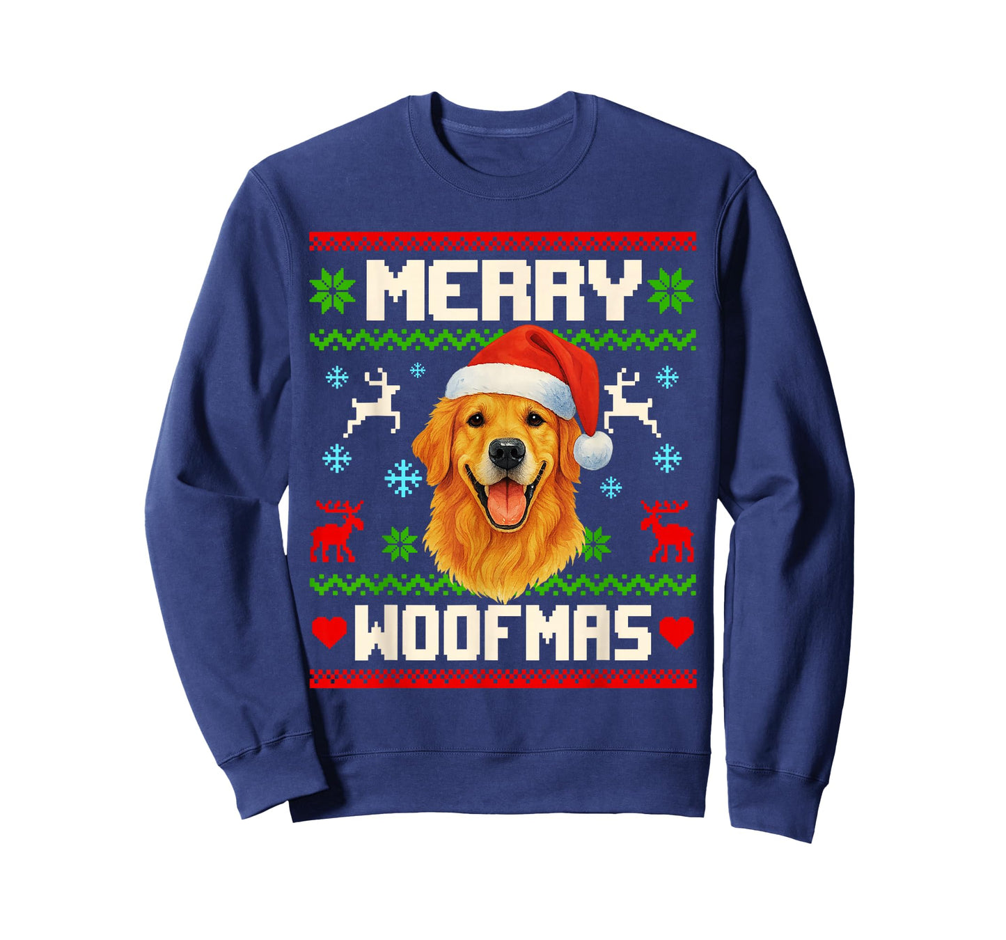 Golden Retriever Dog Christmas Ugly Sweater Dog Lover Xmas T-Shirt