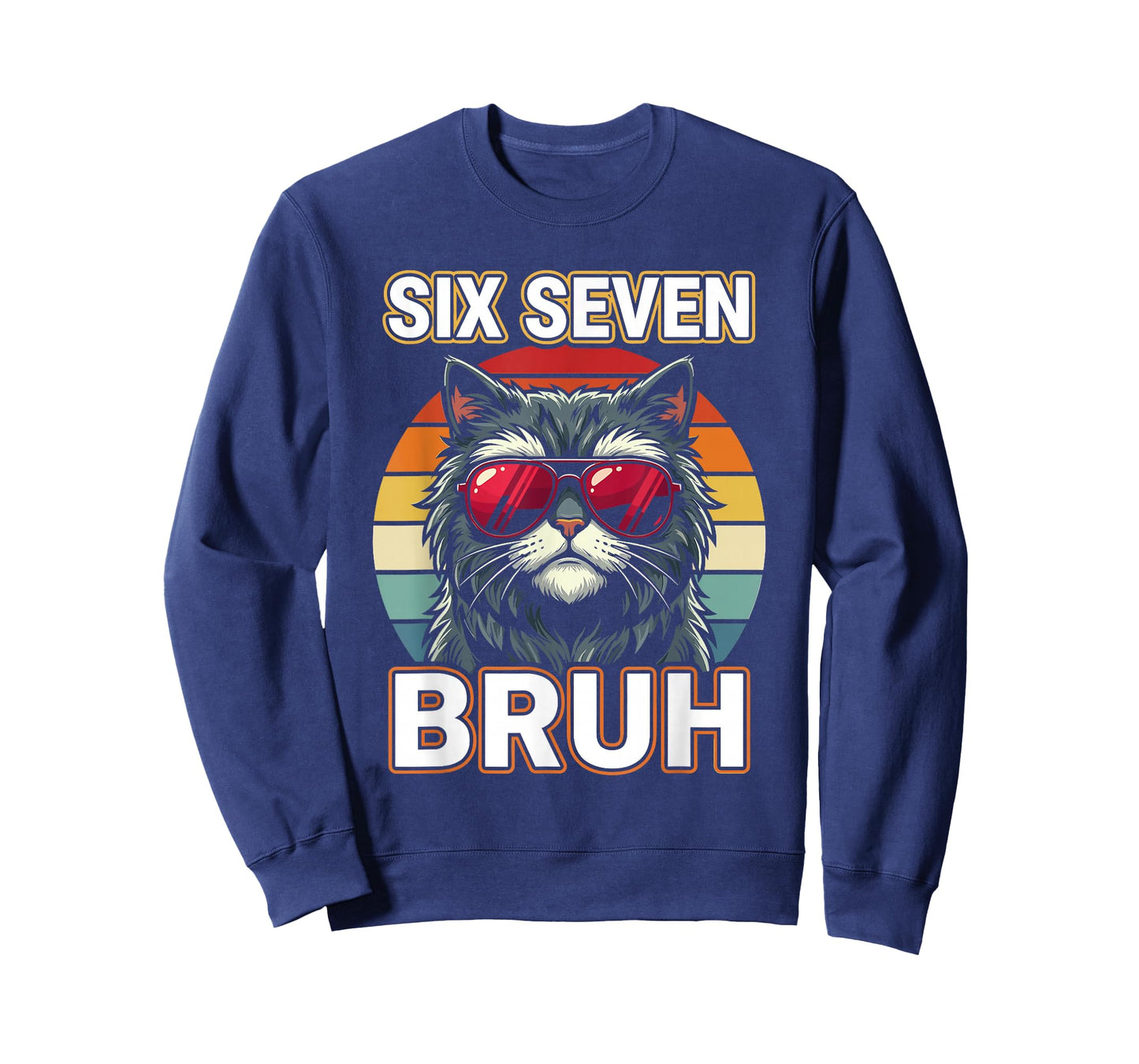 Cool Retro Six Seven Bruh Cat Sunglasses Meme 67 T-Shirt