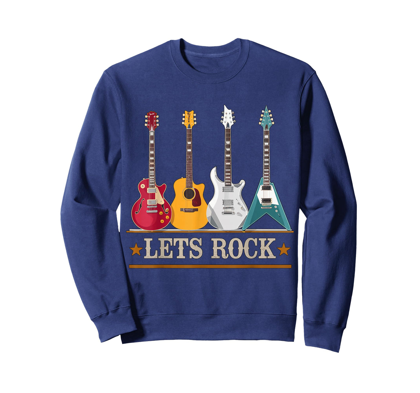 Let's Rock and Roll Guitar Music Band T-Shirt