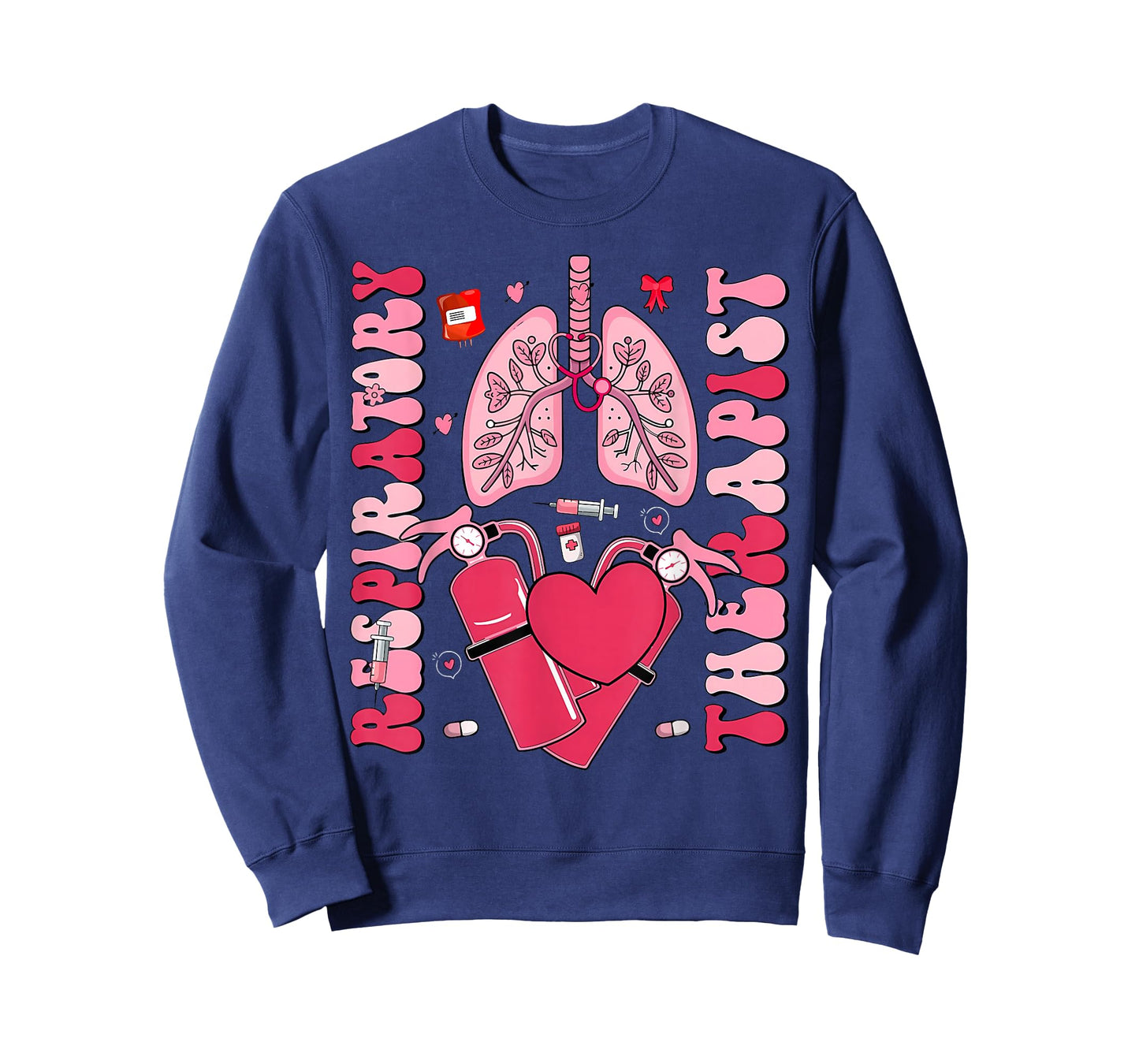 Lung Hearts Respiratory Therapist Valentine Day Pulmonology T-Shirt