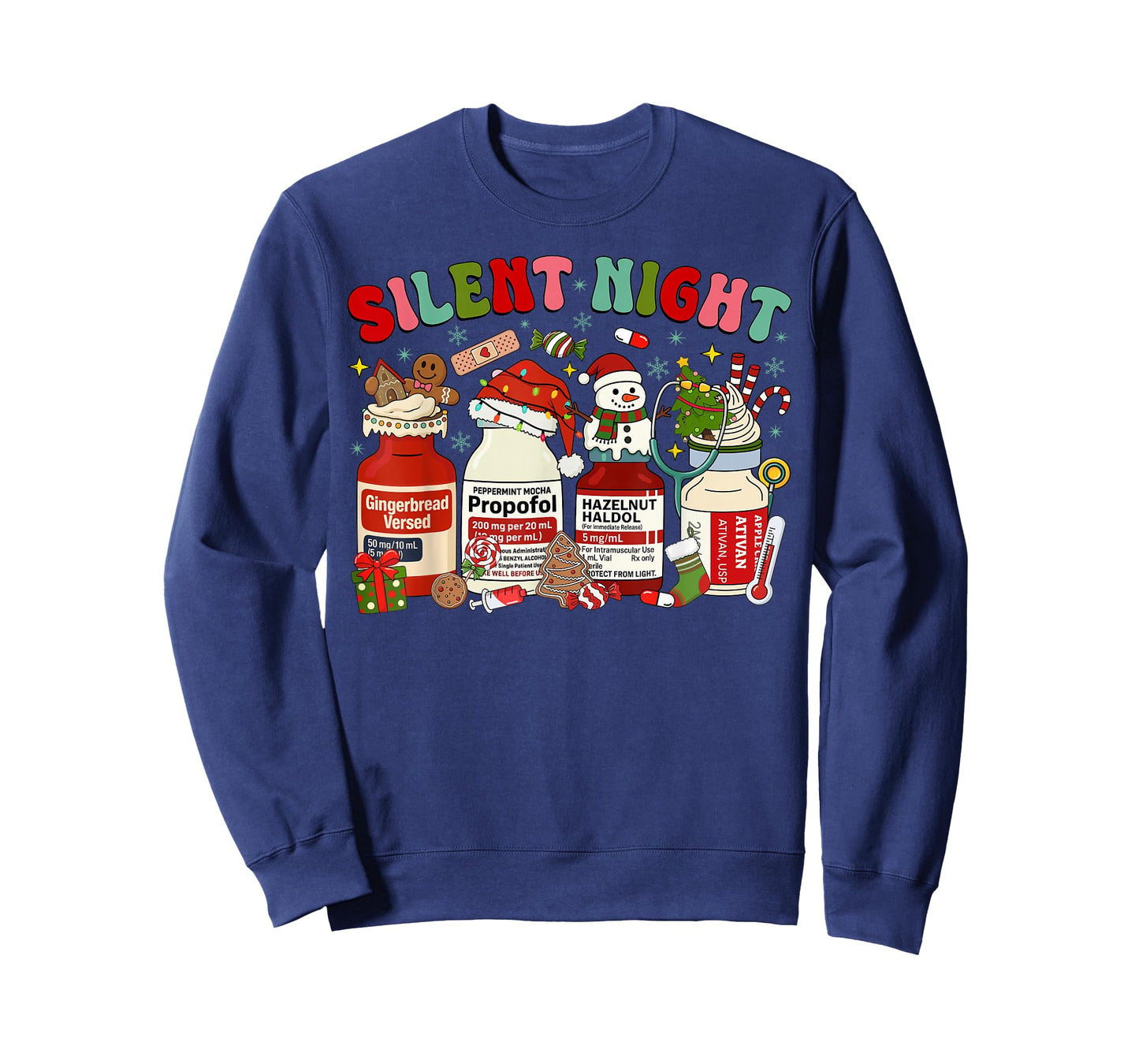 Groovy Propofol Silent Christmas Night ICU ER Nurse Xmas T-Shirt