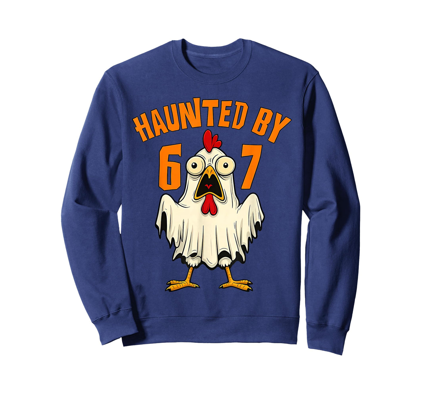 Haunted by 67 Chicken Meme Funny Halloween Boys Girls Kids T-Shirt