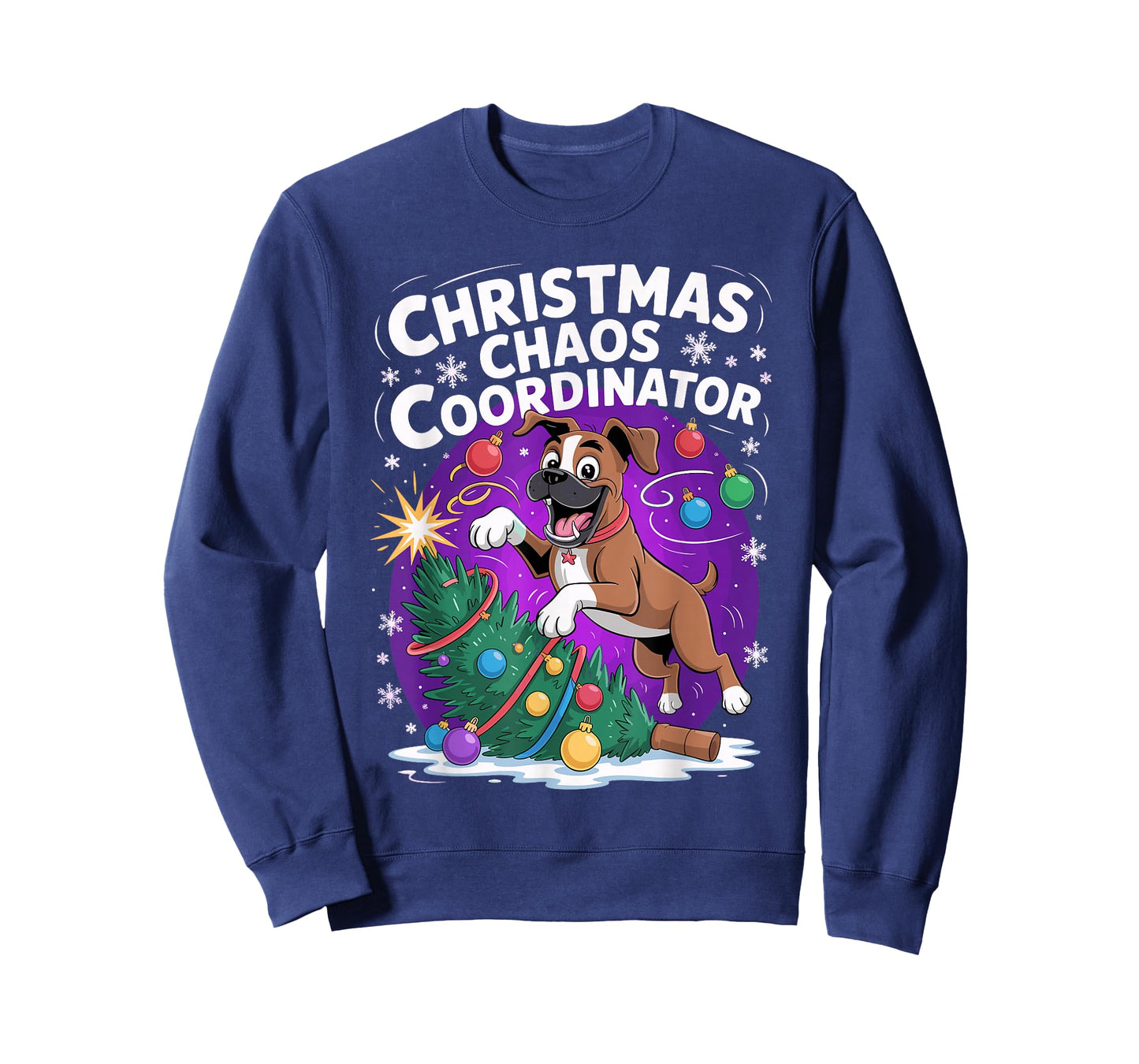 Christmas Chaos Coordinator Xmas Puppy Funny Christmas Boxer T-Shirt