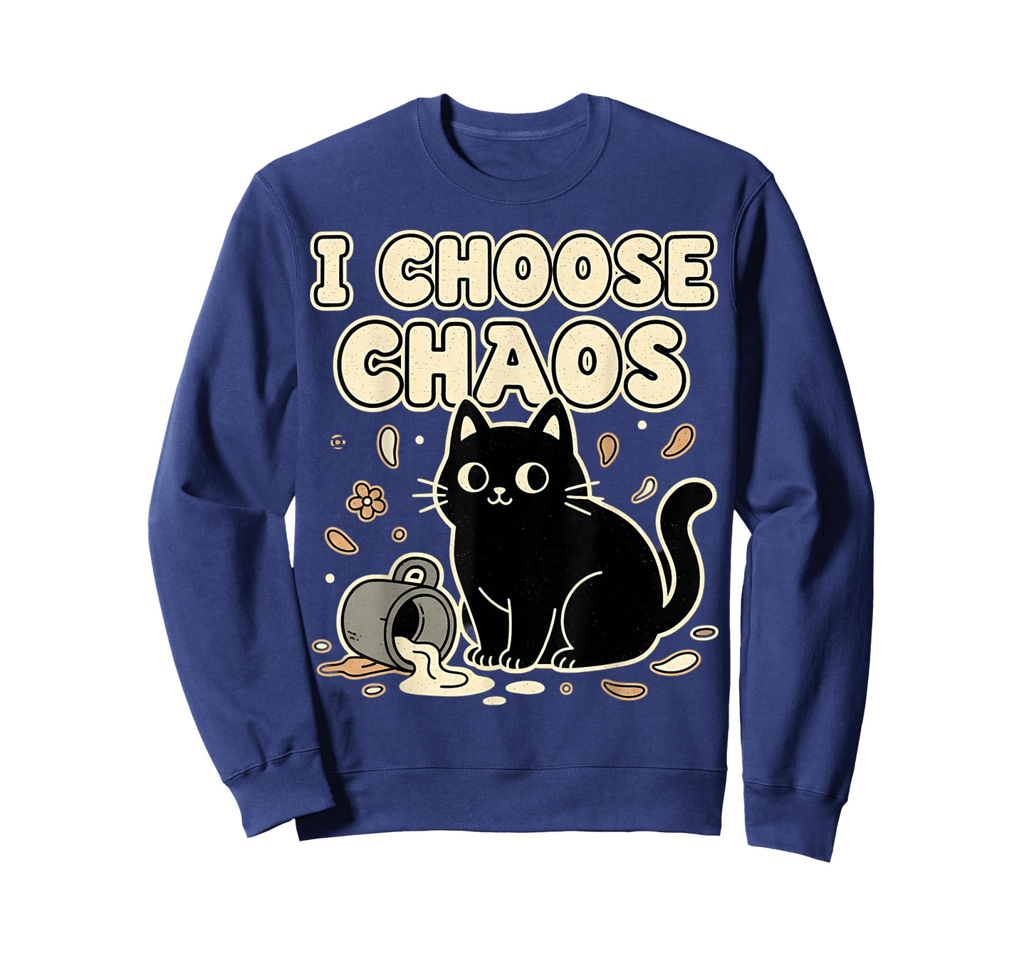 I Choose Chaos Cute Ironic Sarcastic Funny Cat Graphic T-Shirt