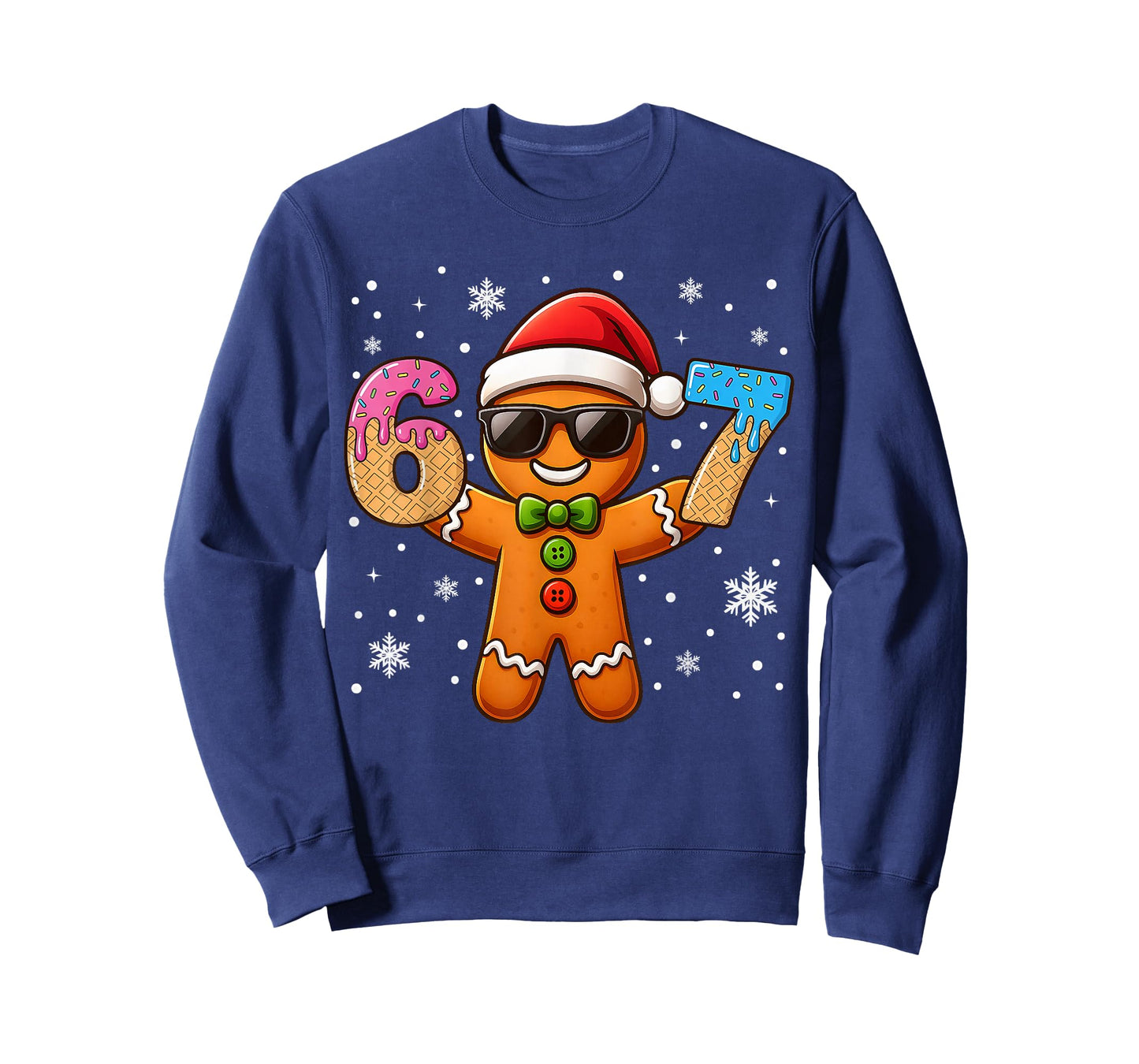 Funny Gingerbread Six Seven 67 Ice Cream Drip Christmas Boys T-Shirt