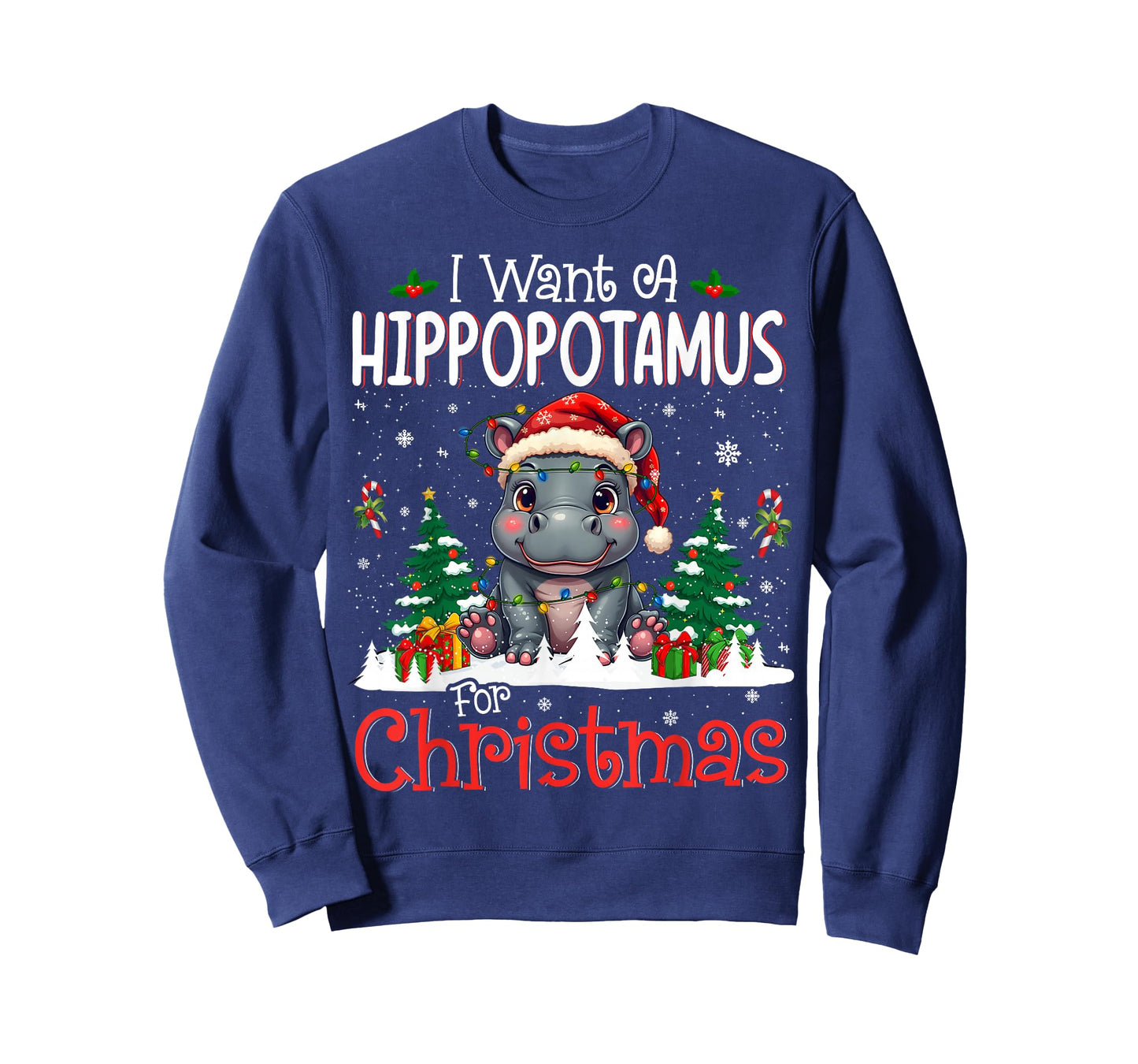I Want A Hippopotamus for Christmas Xmas Hippo for Kid Women T-Shirt