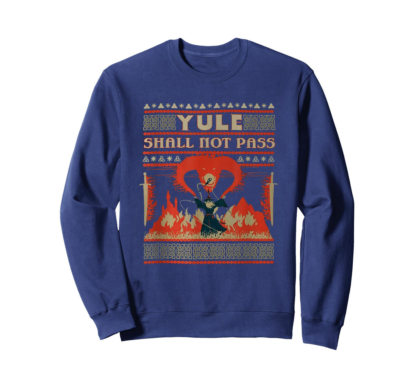 Yule Shall not Pass Fantasy Wizard Holiday Pun T-Shirt