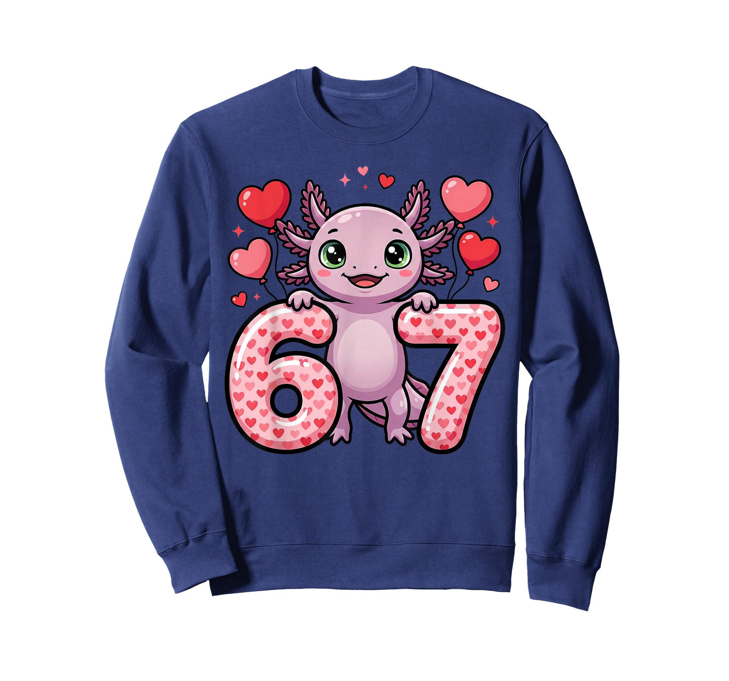 Cute 67 Heart Axolotl Love T-Shirt