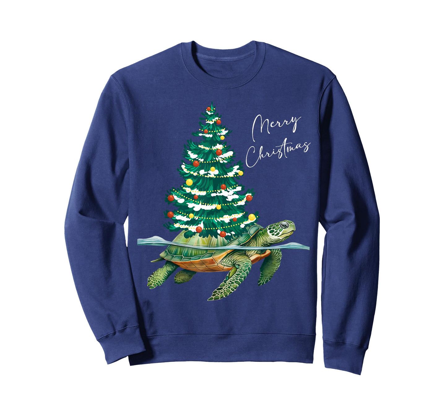 Merry Christmas Sea Turtle Xmas Tree Lights Pjs Men Women T-Shirt