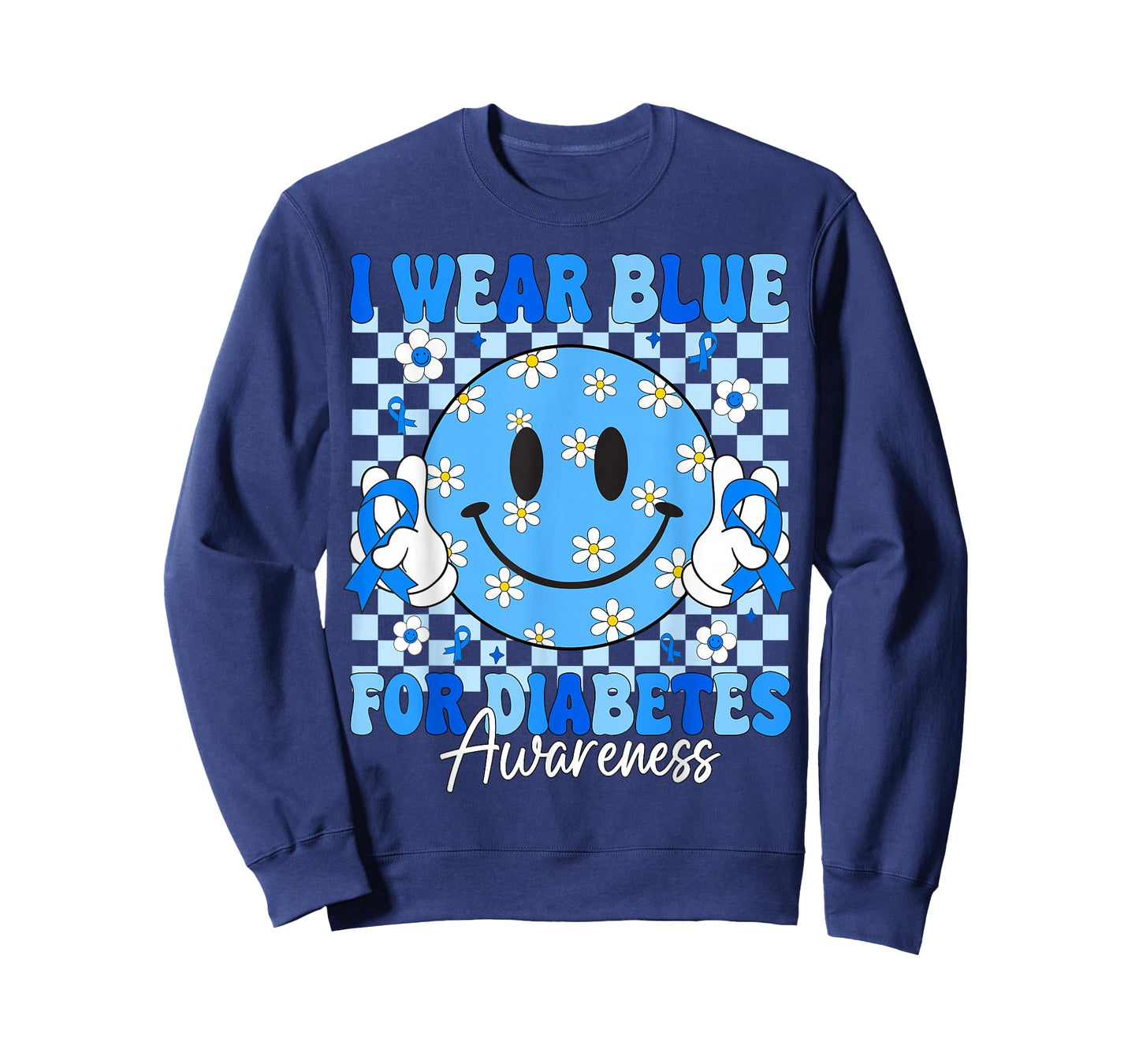 I Wear Blue for Diabetes Awareness Support Squads Men Women T-Shirt