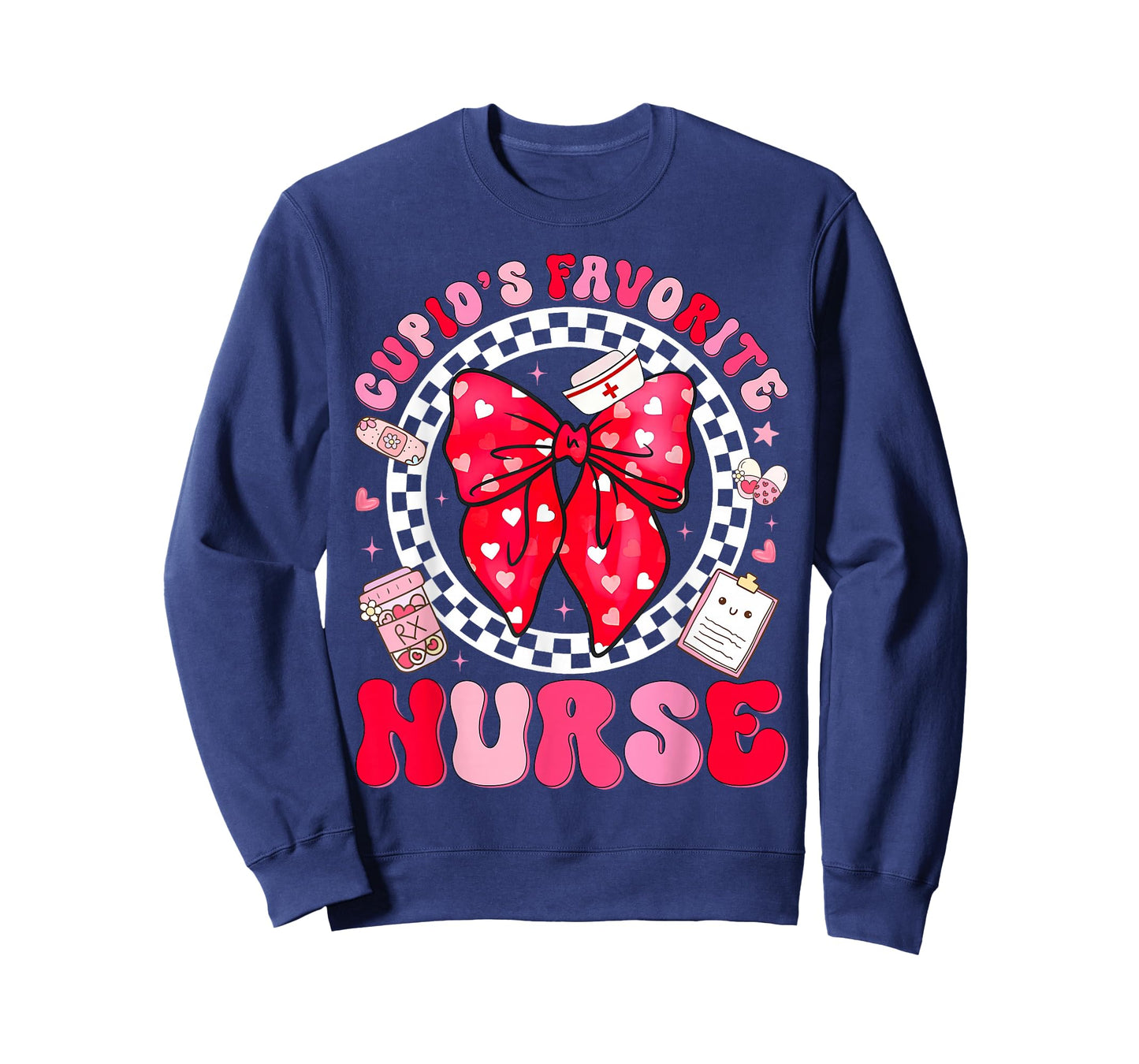 Cupid's Favorite Nurse Valentine Coquette Bow Girl Women T-Shirt