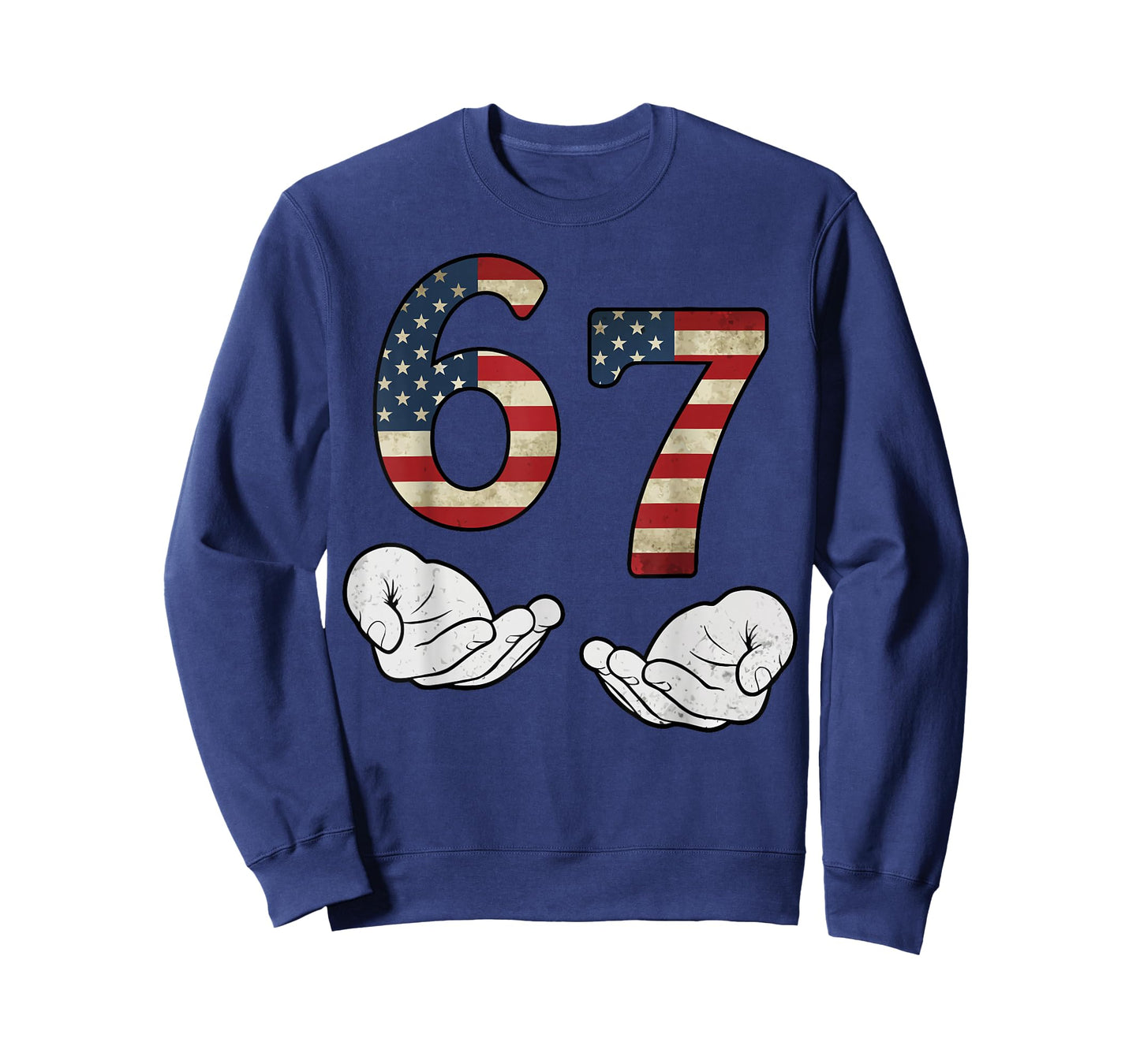 US Flag 6 7 Distressed Six Seven Italian Brainrot 67 USA T-Shirt
