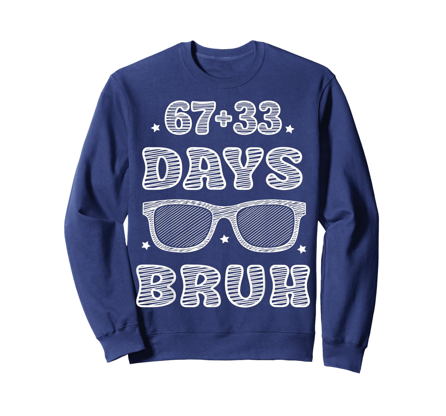 Funny 67 + 33 Days Bruh 100 Days of School Kids Boy Young T-Shirt