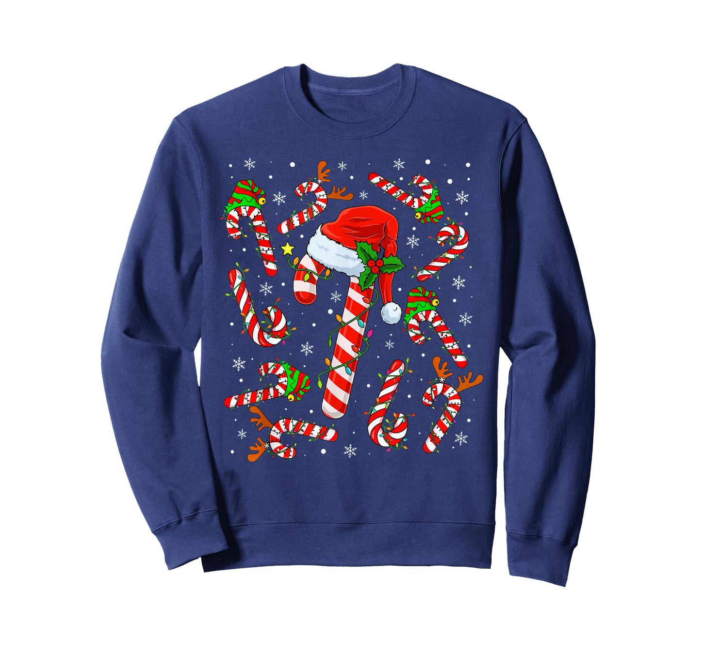 Christmas Candy Cane Santa Xmas Kids Toddler Youth Women Men T-Shirt