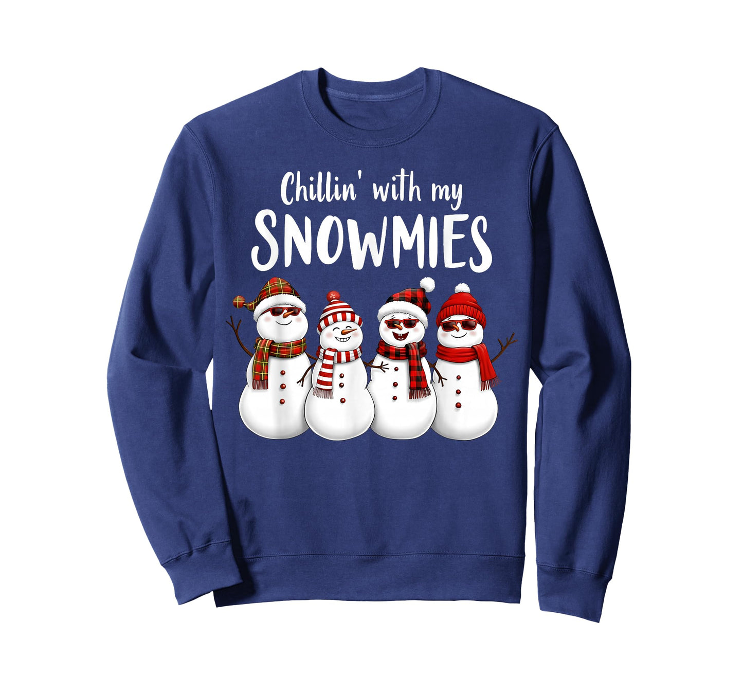 Chillin' with My Snowmies Funny Snowman Family Christmas T-Shirt