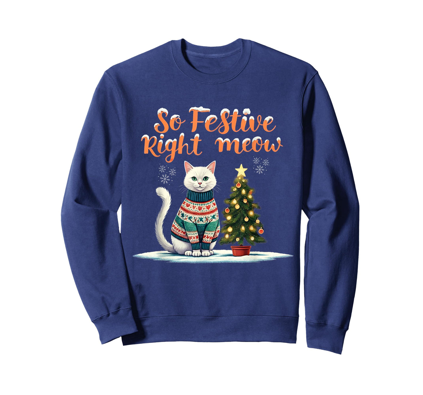 So Festive Right Meow Funny Cat Christmas Santa Holiday T-Shirt