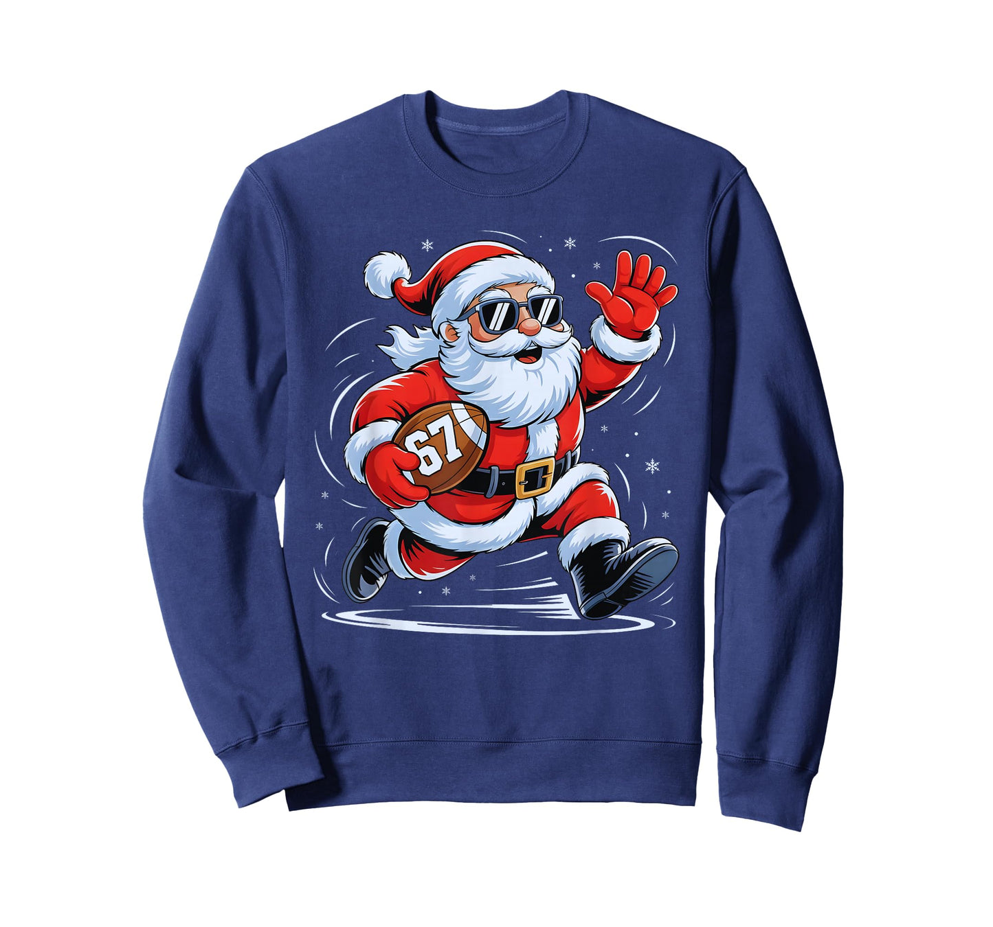 Funny Football Santa 67 Christmas Xmas Holiday Boys Kids T-Shirt