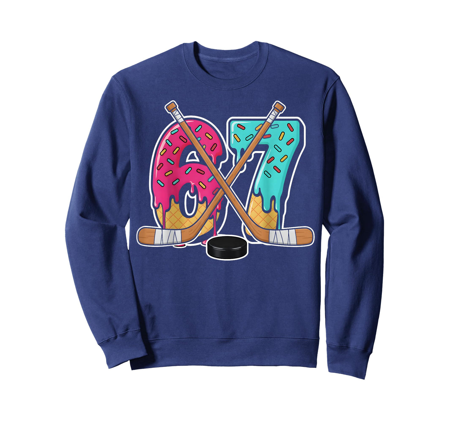67 Ice Cream Drip Hockey Gen Alpha Slang Six Seven Meme T-Shirt
