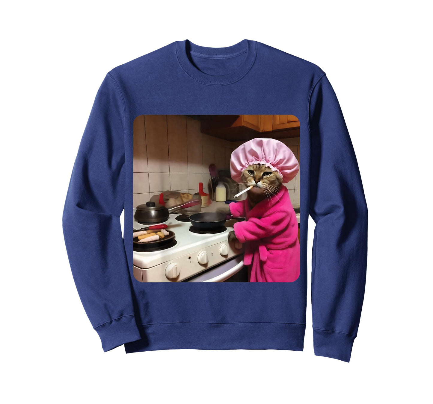 Funny Housewife Cat Gen Z Joke Stupid Brainrot Cat Meme Gift T-Shirt