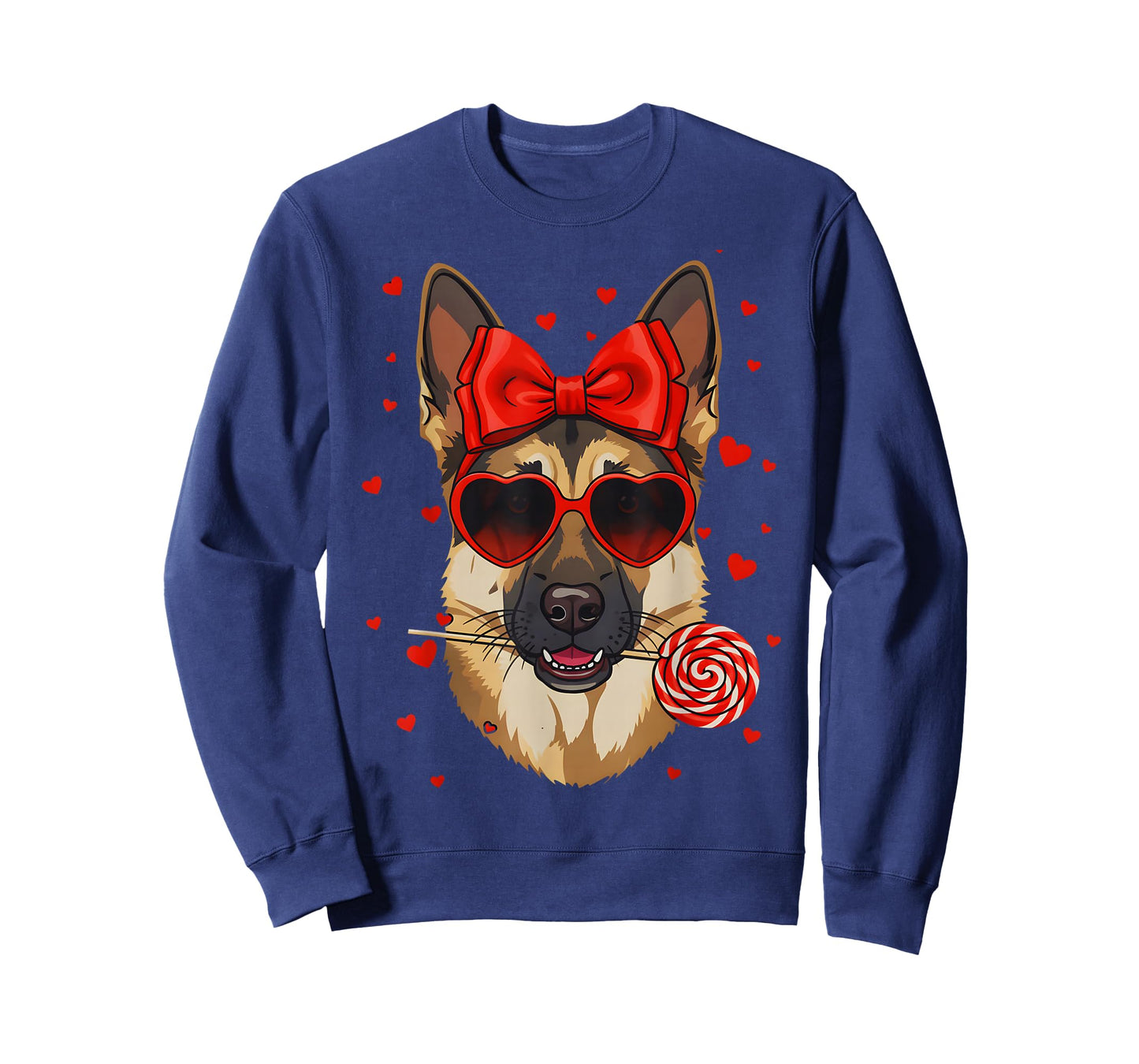 German Shepherd Valentines Day Coquette Bow Dog Lover Heart T-Shirt