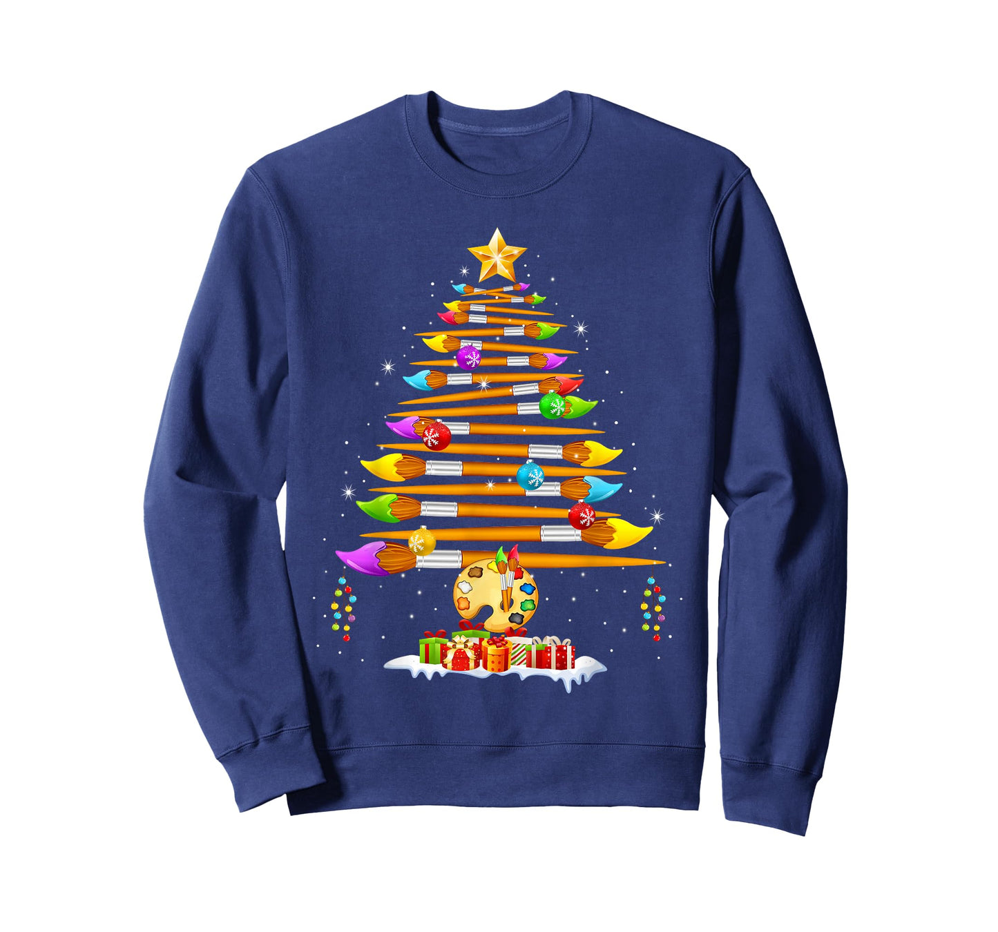 Paint Brush Christmas Tree Decor Painting for Painter Artist T-Shirt