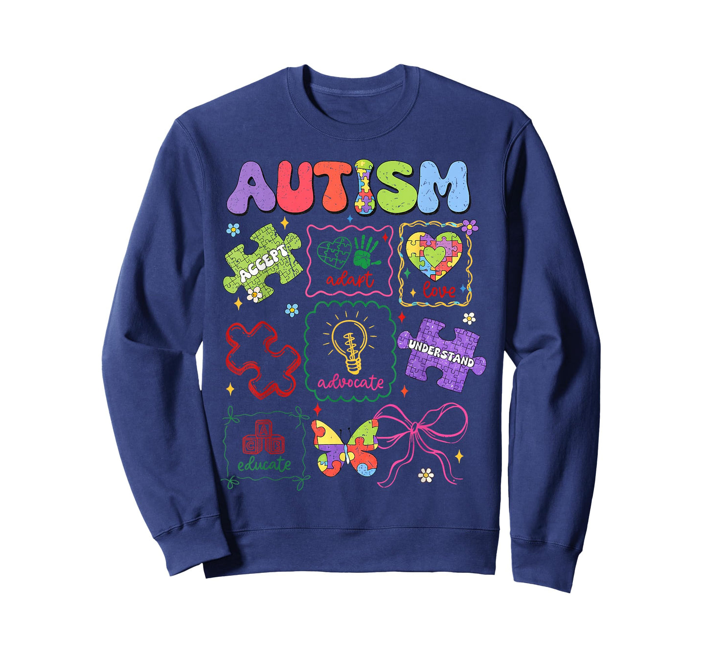 Autism Awareness Coquette Autism Acceptance Teacher Bow T-Shirt