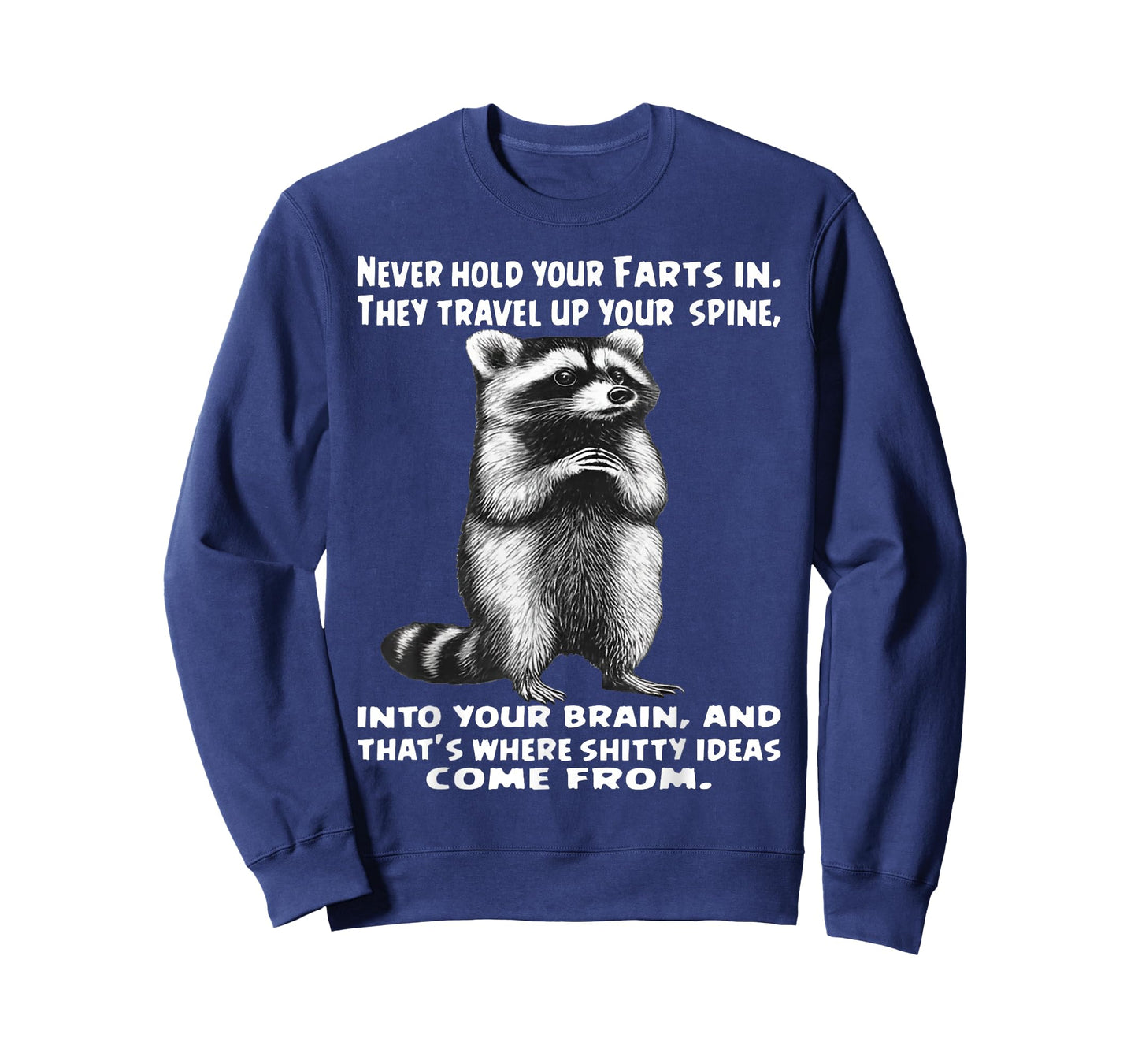 Raccoon Never Hold Your Farts in Into Your Brain T-Shirt
