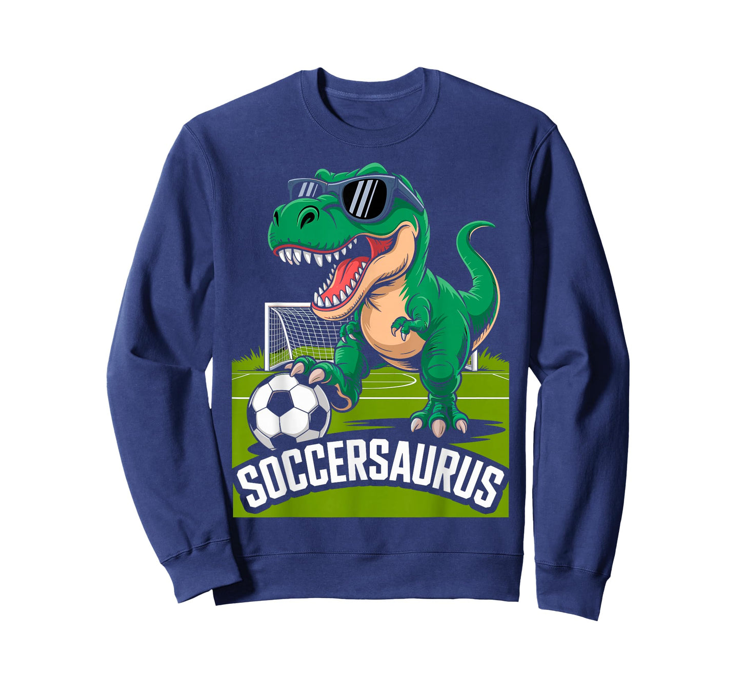 Soccersaurus Dinosaur T-Rex Soccer Goalie Player Fan Tee T-Shirt