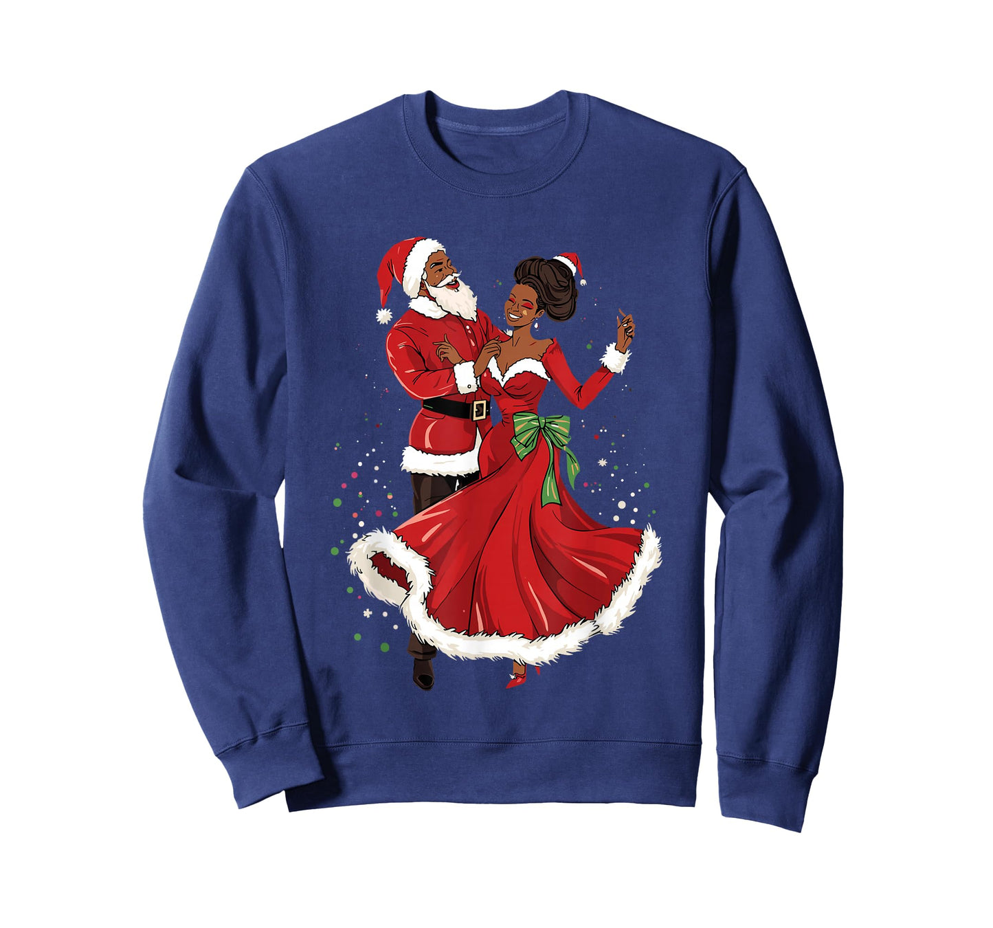 African American Santa Dancing with Mrs Claus for Christmas T-Shirt