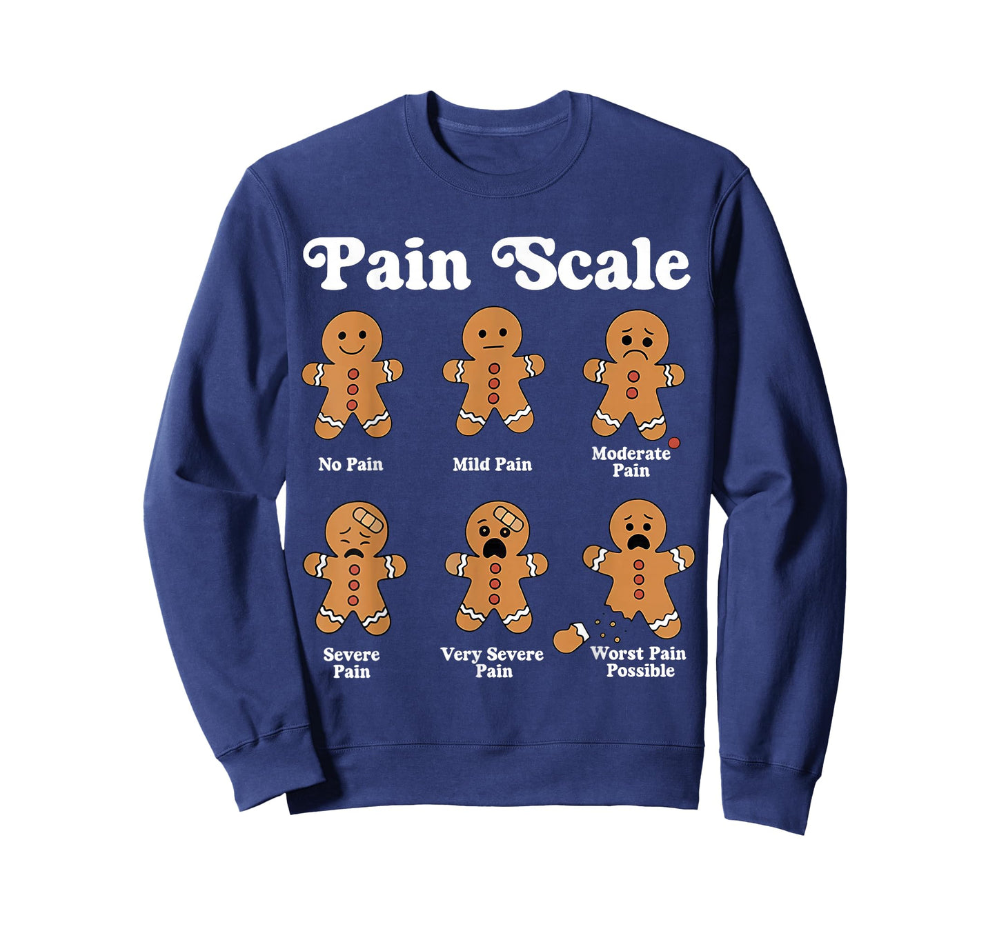 Pain Scale Funny Gingerbread Christmas Nurse Pain Assessment T-Shirt