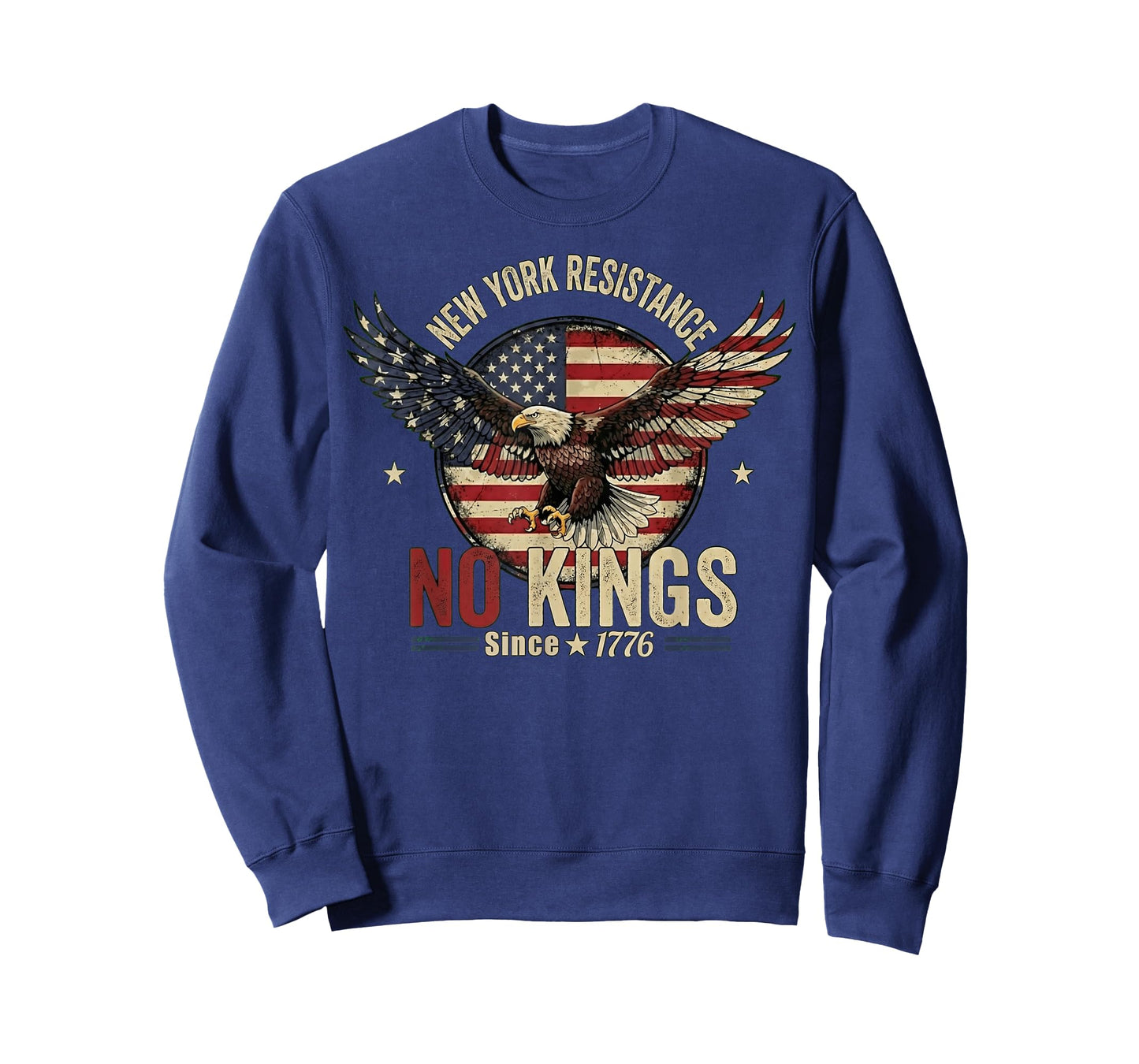New York NY Resistance No Kings Since 1776 Patriotic Eagle T-Shirt