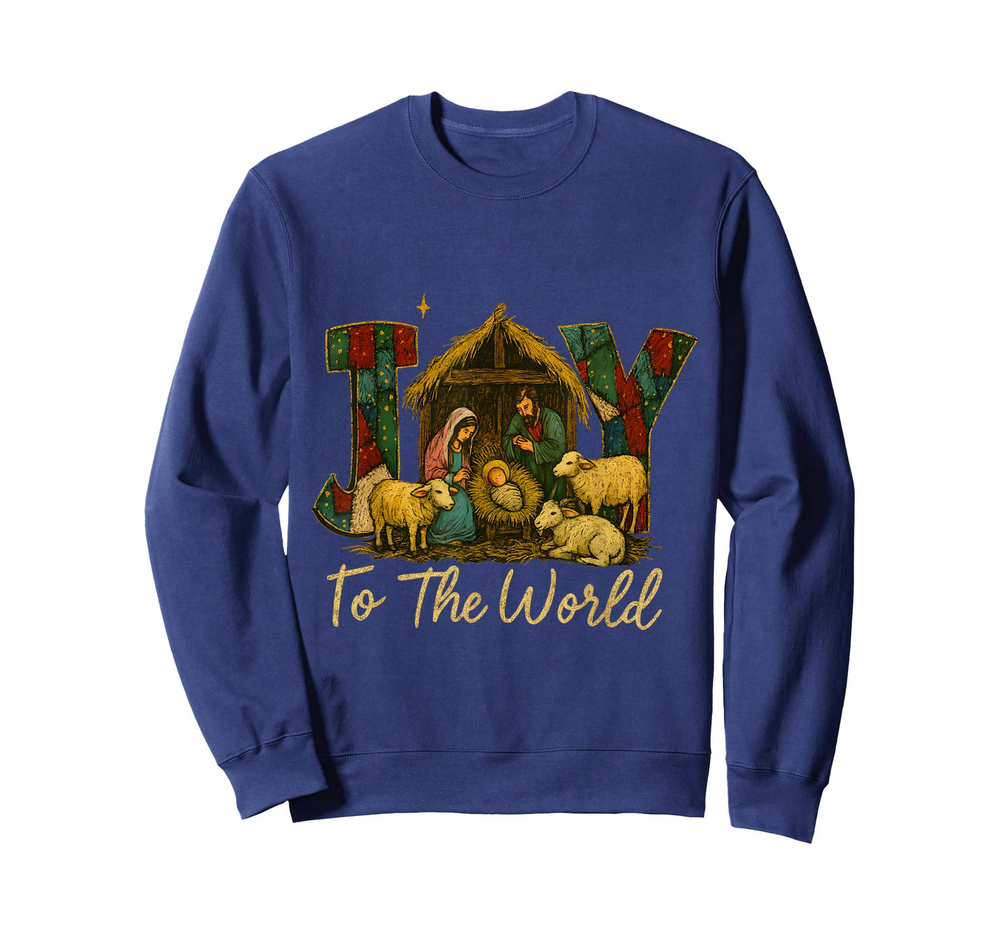 Rustic Nativity Joy to The World – Faithful Christmas Art T-Shirt