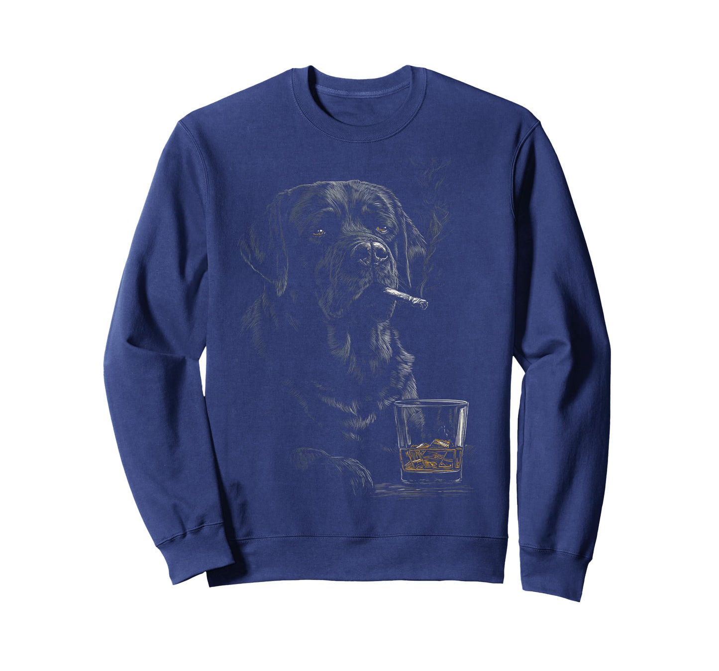 Black Labrador Smoking Cigarette Whisky Lover Funny Lab Dog T-Shirt