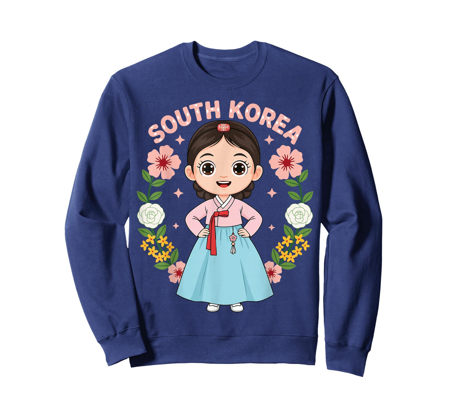 South Korea Korean Girl Traditional Dress Flowers Heritage T-Shirt