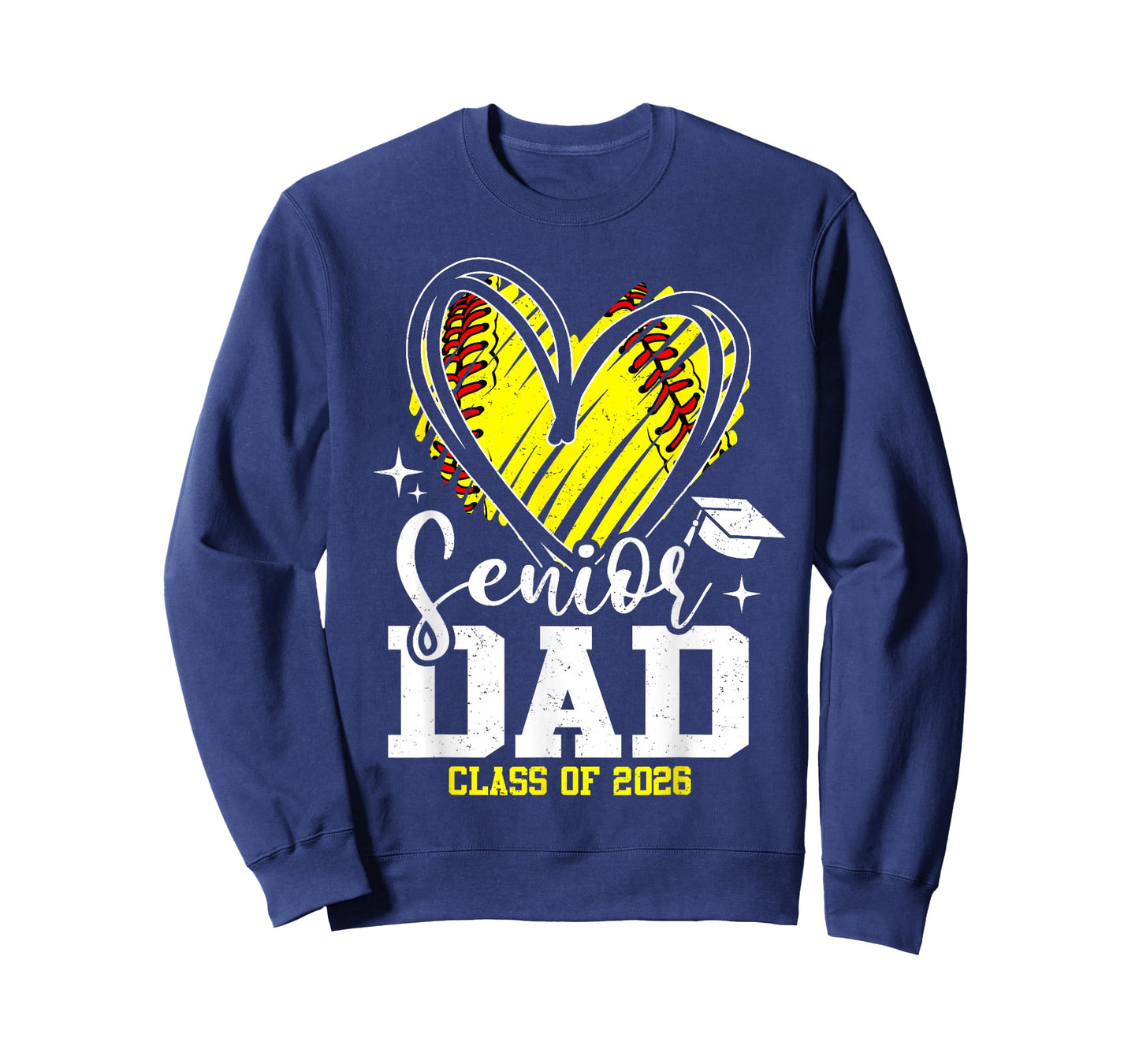 Senior Dad Class of 2026 Softball Graduation Heart T-Shirt