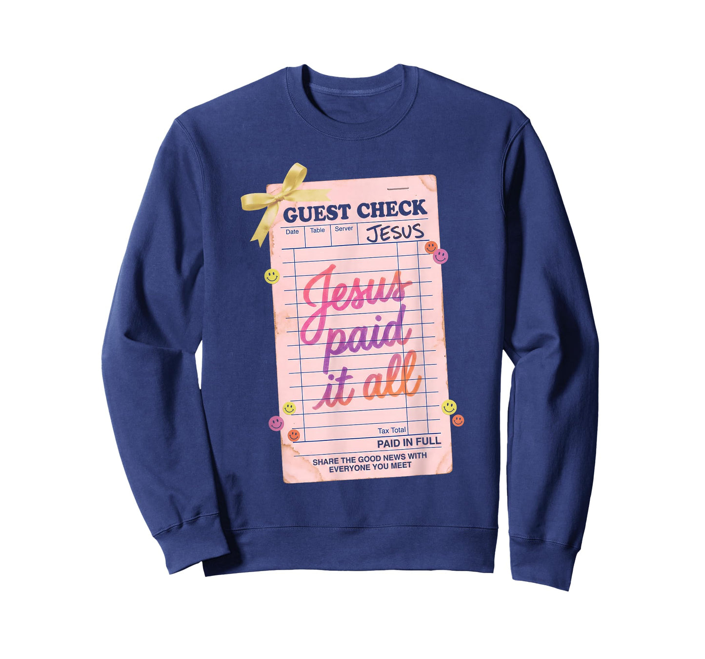 Jesus Paid It All Guest Check Christian Faith Design T-Shirt