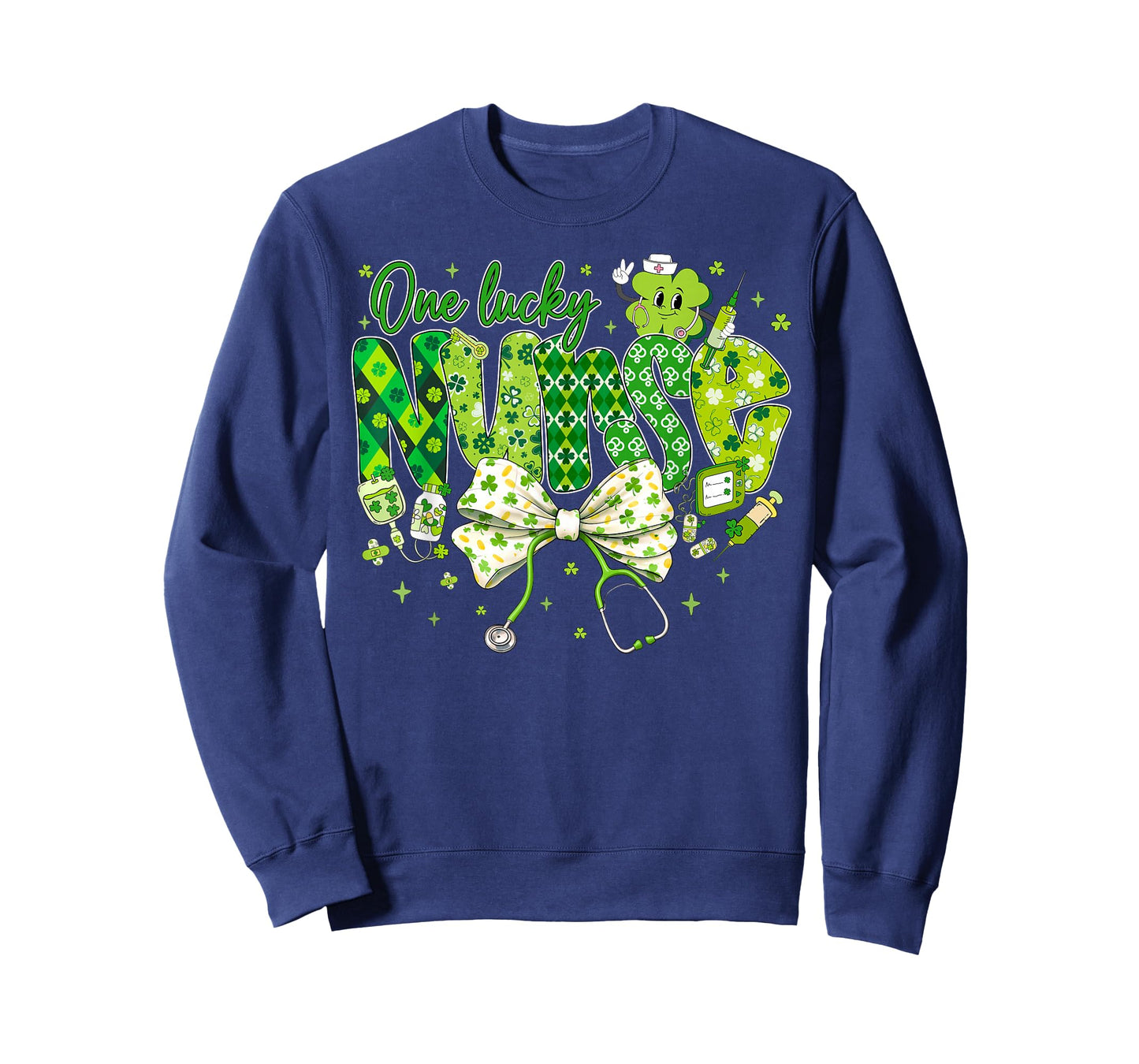 One Lucky Nurse St Patrick's Day Coquette Bow Shamrock Women T-Shirt