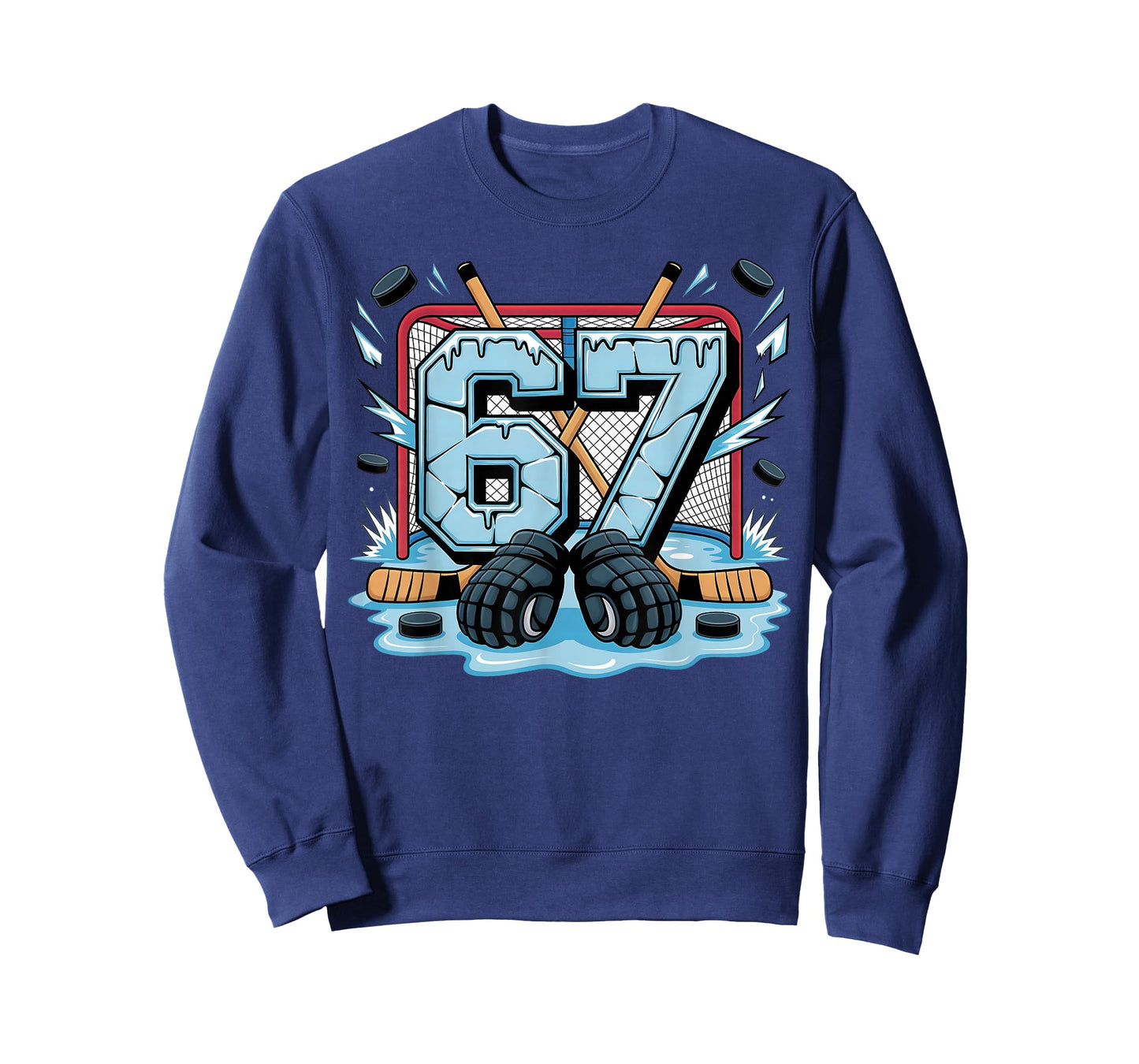 Hockey 67 Drip Ice Rink Gloves Meme Six Seven Sports Boys T-Shirt