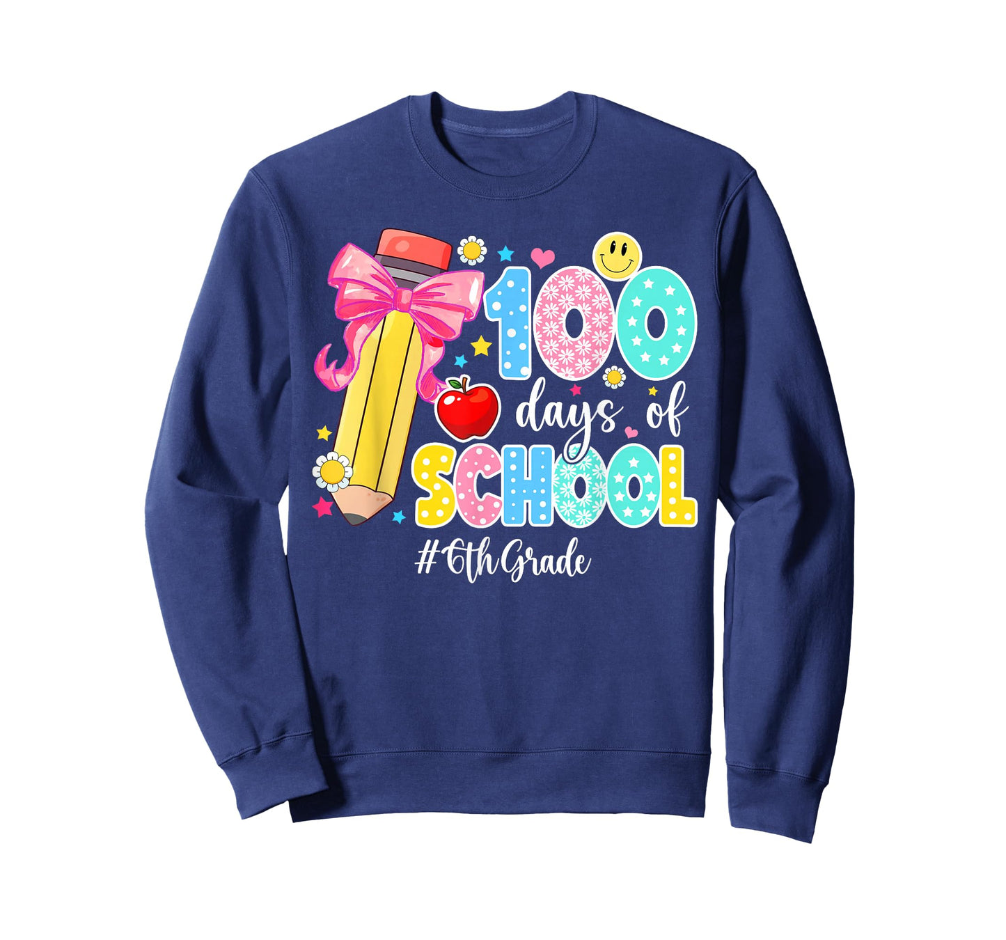 100 Days of School Preppy 100th Day of School 6th Grade T-Shirt